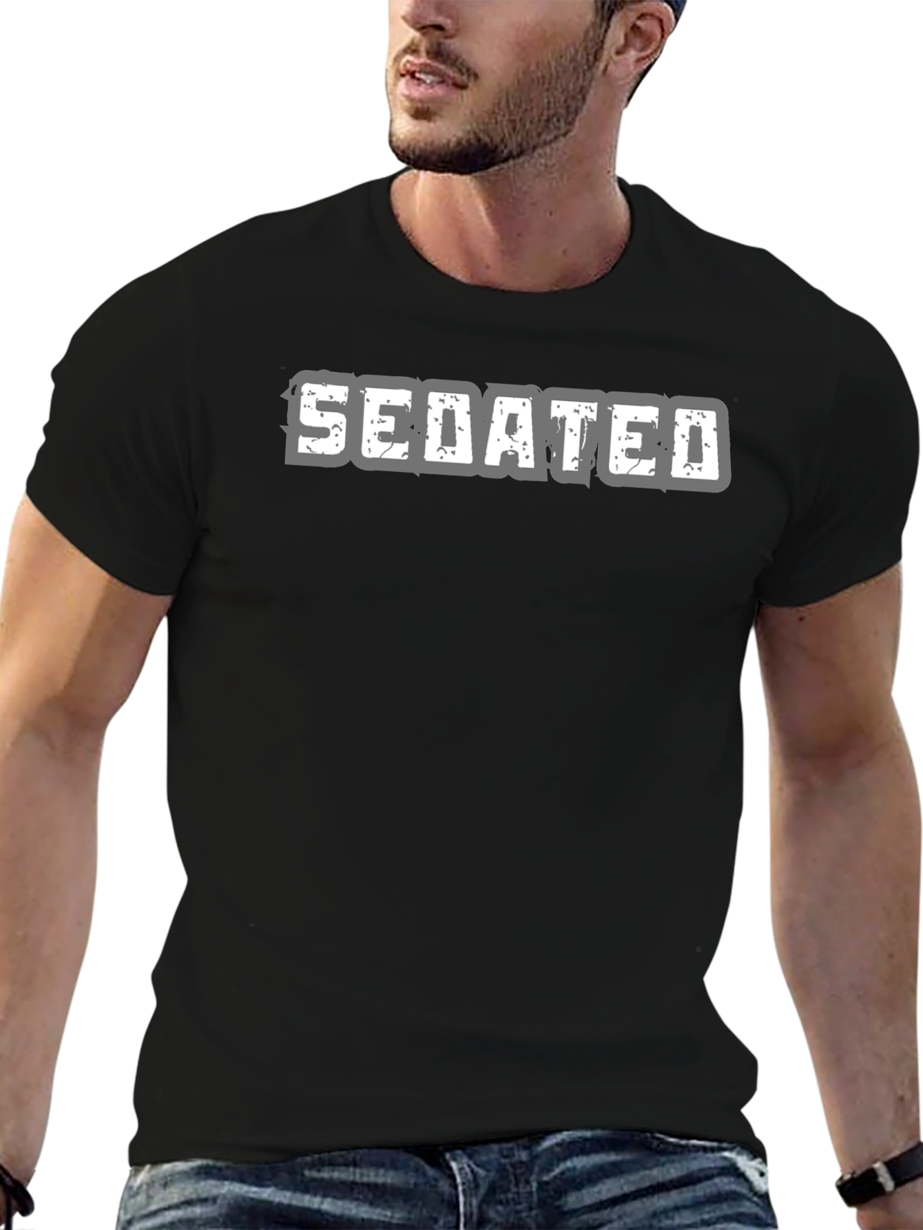 Sedated Graphic Print Black T-Shirt