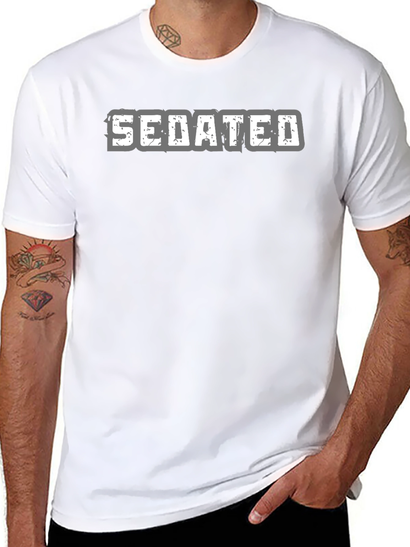 Sedated Graphic Print Black T-Shirt