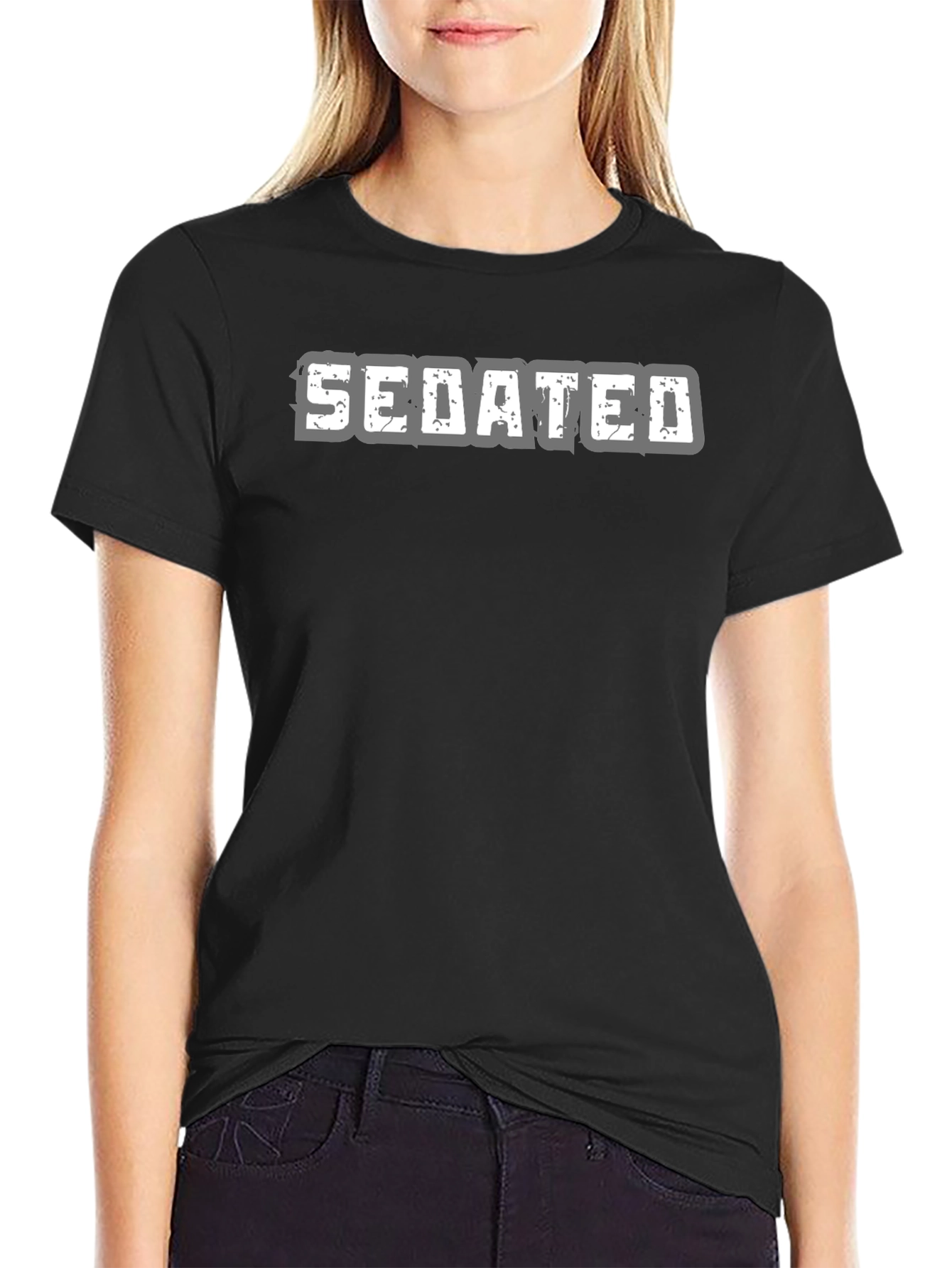 Sedated Graphic Print Black T-Shirt