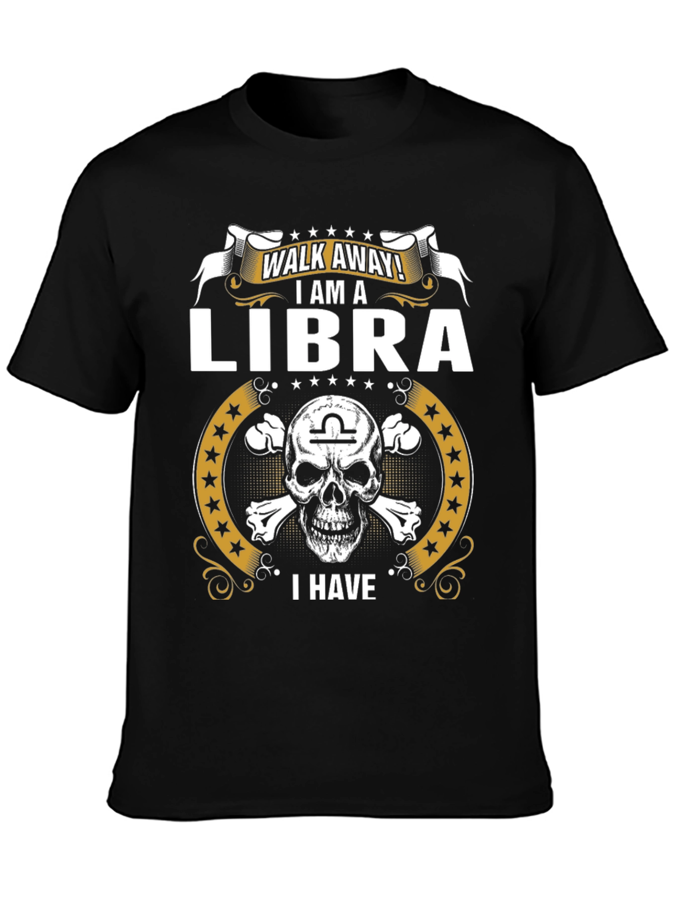 Libra Zodiac Skull T-Shirt