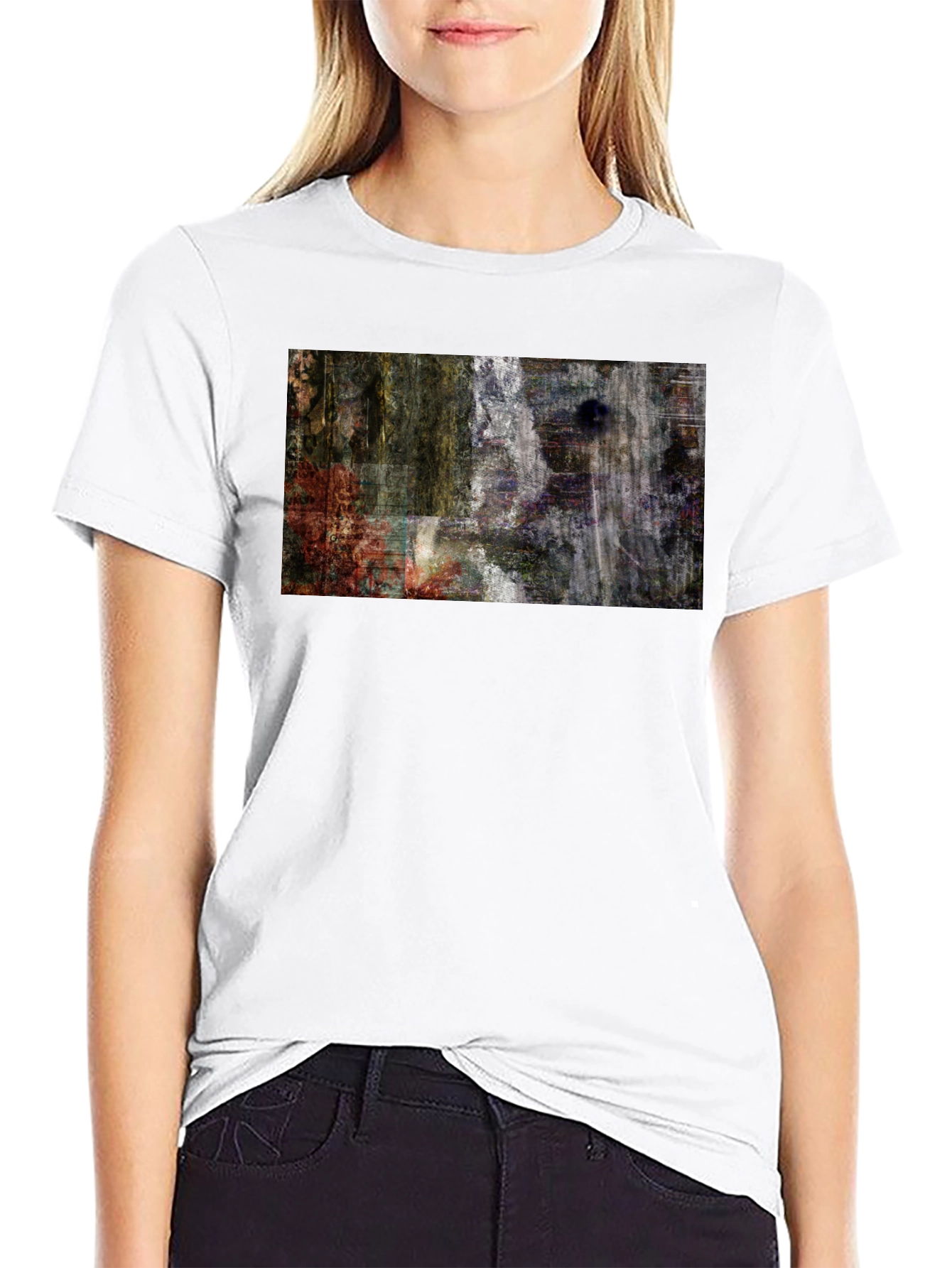 Abstract Art Print Black T-Shirt