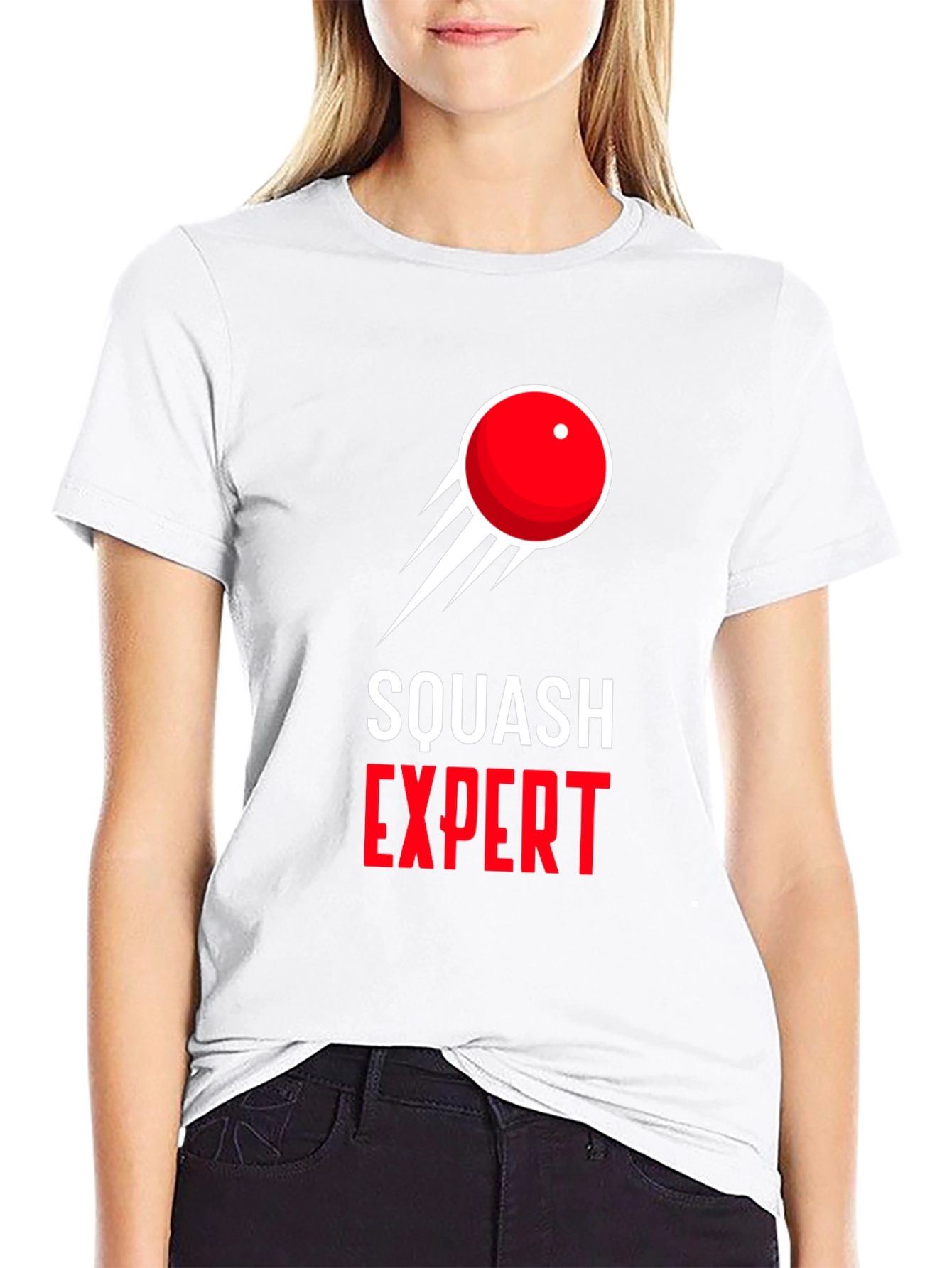 Squash Expert Graphic Tee - Black Cotton T-Shirt