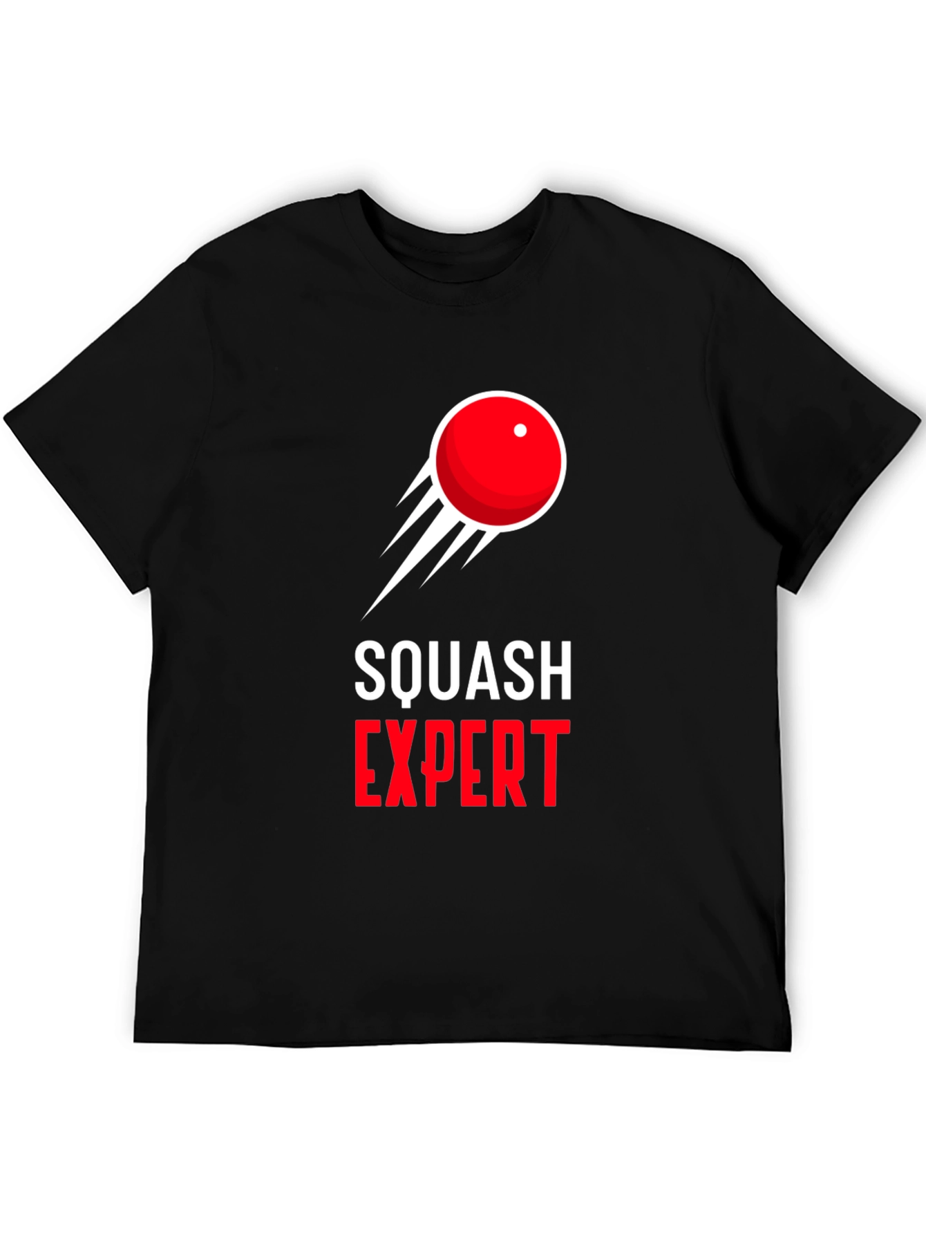 Squash Expert Graphic Tee - Black Cotton T-Shirt