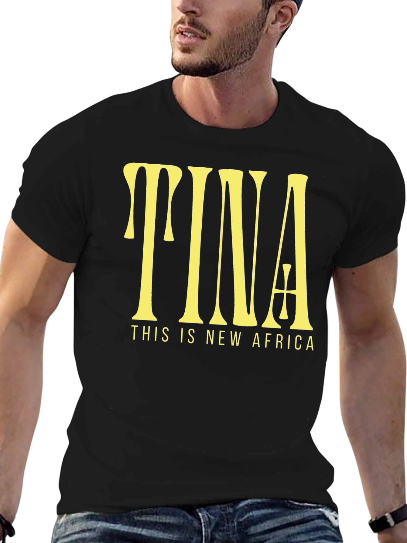 TINA This is New Africa Black Graphic Tee