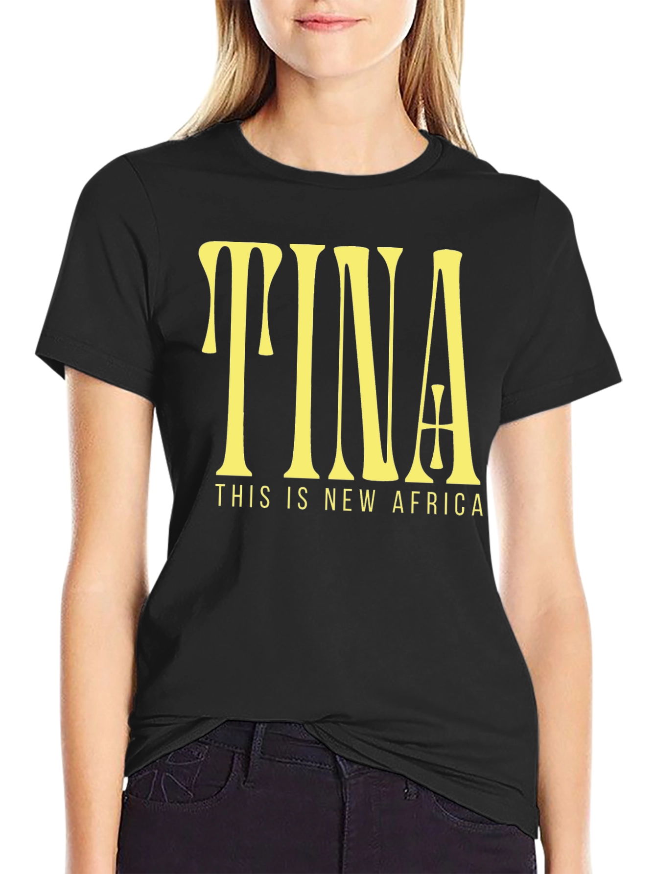 TINA This is New Africa Black Graphic Tee