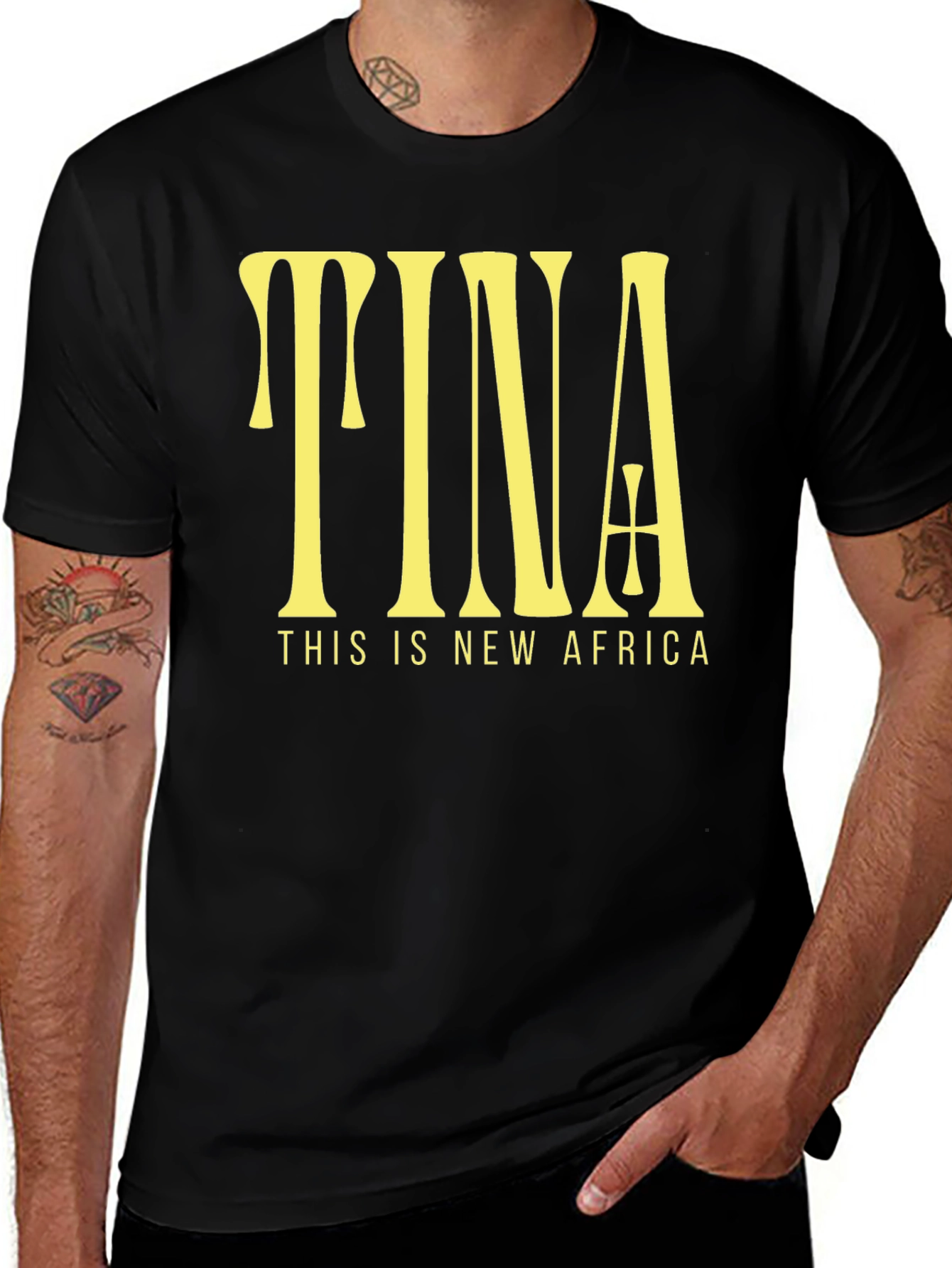 TINA This is New Africa Black Graphic Tee