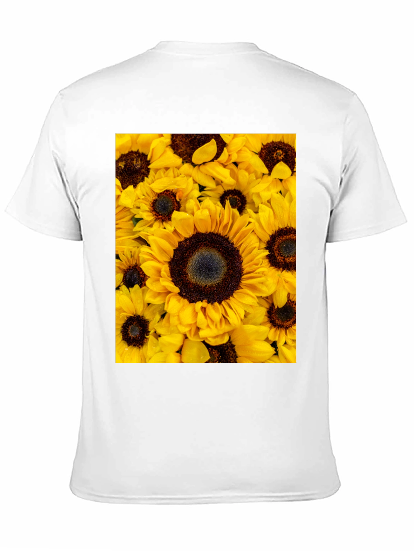 Sunflower Print Black T-Shirt