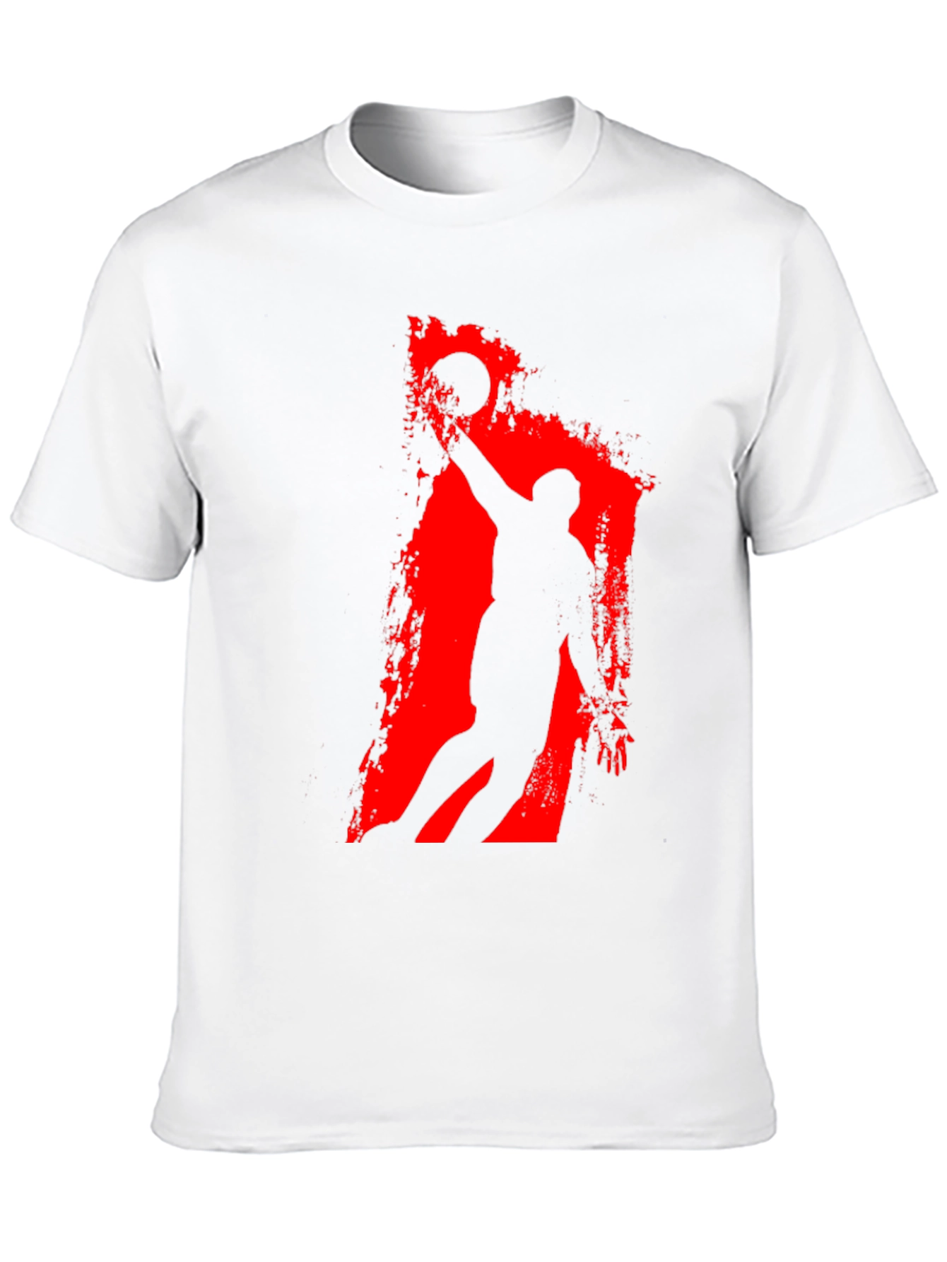 Basketball Silhouette Graphic Tee - Black Cotton T-Shirt