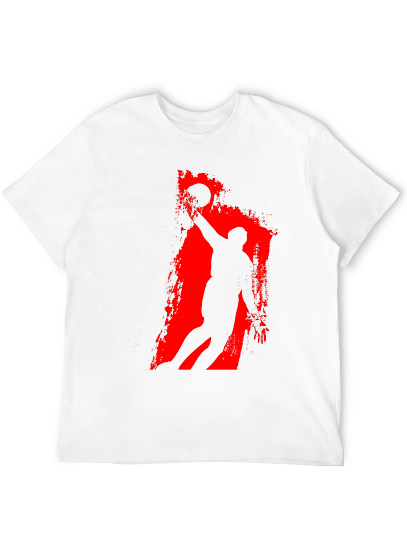 Basketball Silhouette Graphic Tee - Black Cotton T-Shirt