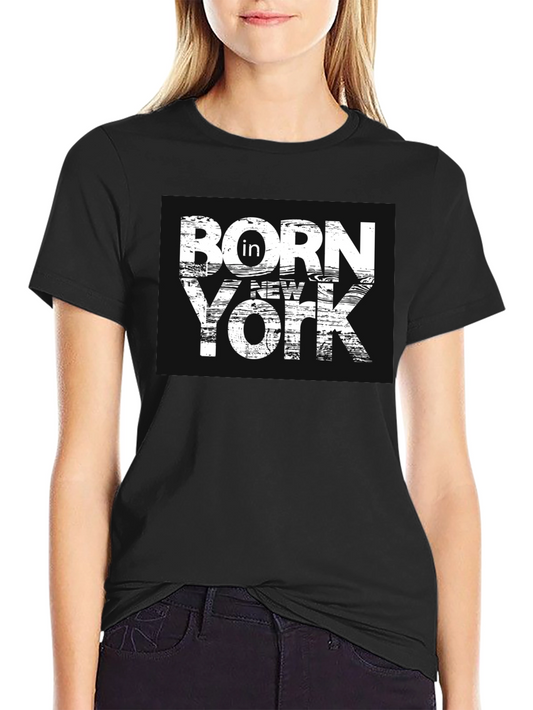 Born in New York Graphic Tee - Distressed Print