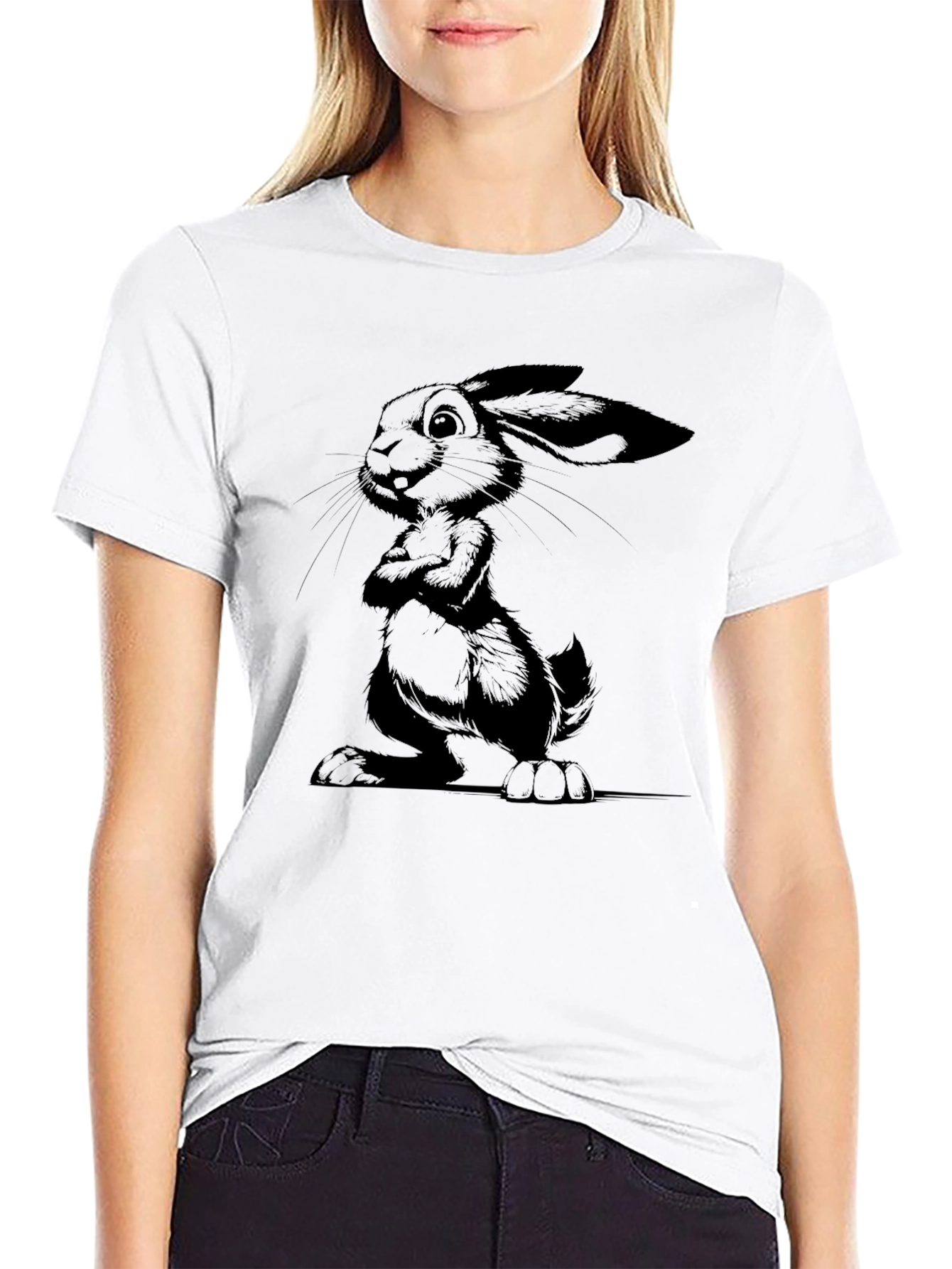 Black Rabbit Graphic Tee - Mens Stylish Casual Shirt