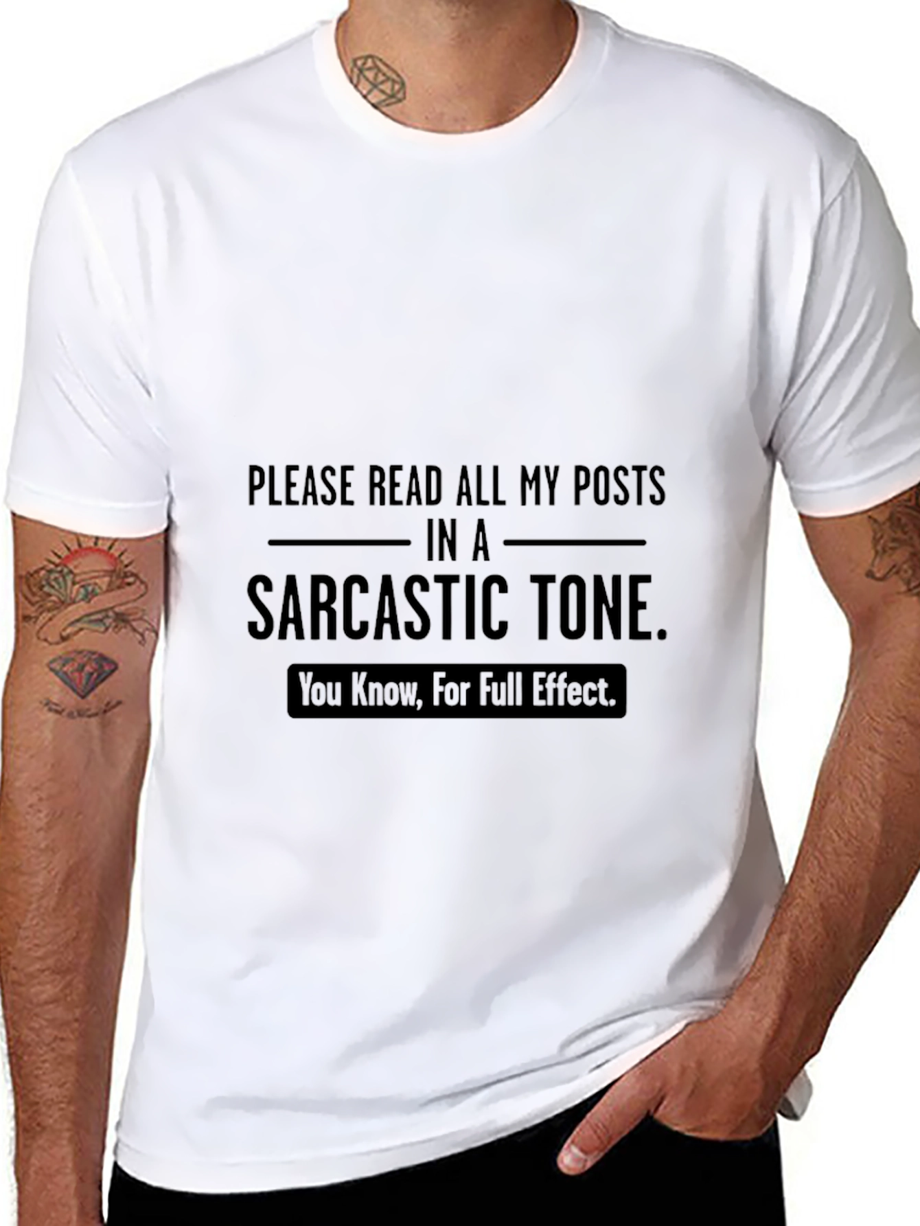 Sarcastic Tone T-Shirt - Read My Posts with Irony