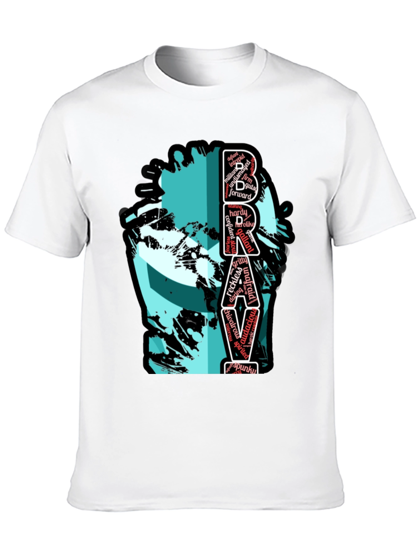 Bravery Word Art Graphic Tee - Black