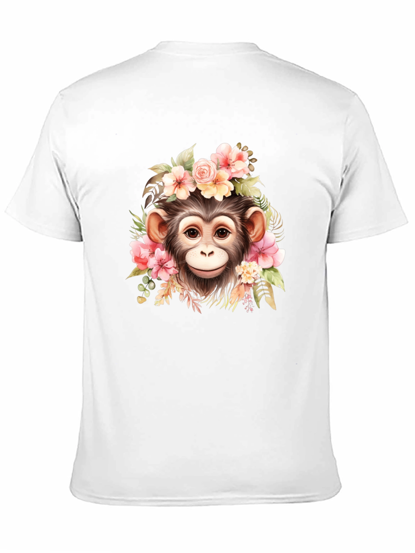 Floral Monkey Graphic T-Shirt - Unisex Casual Tee