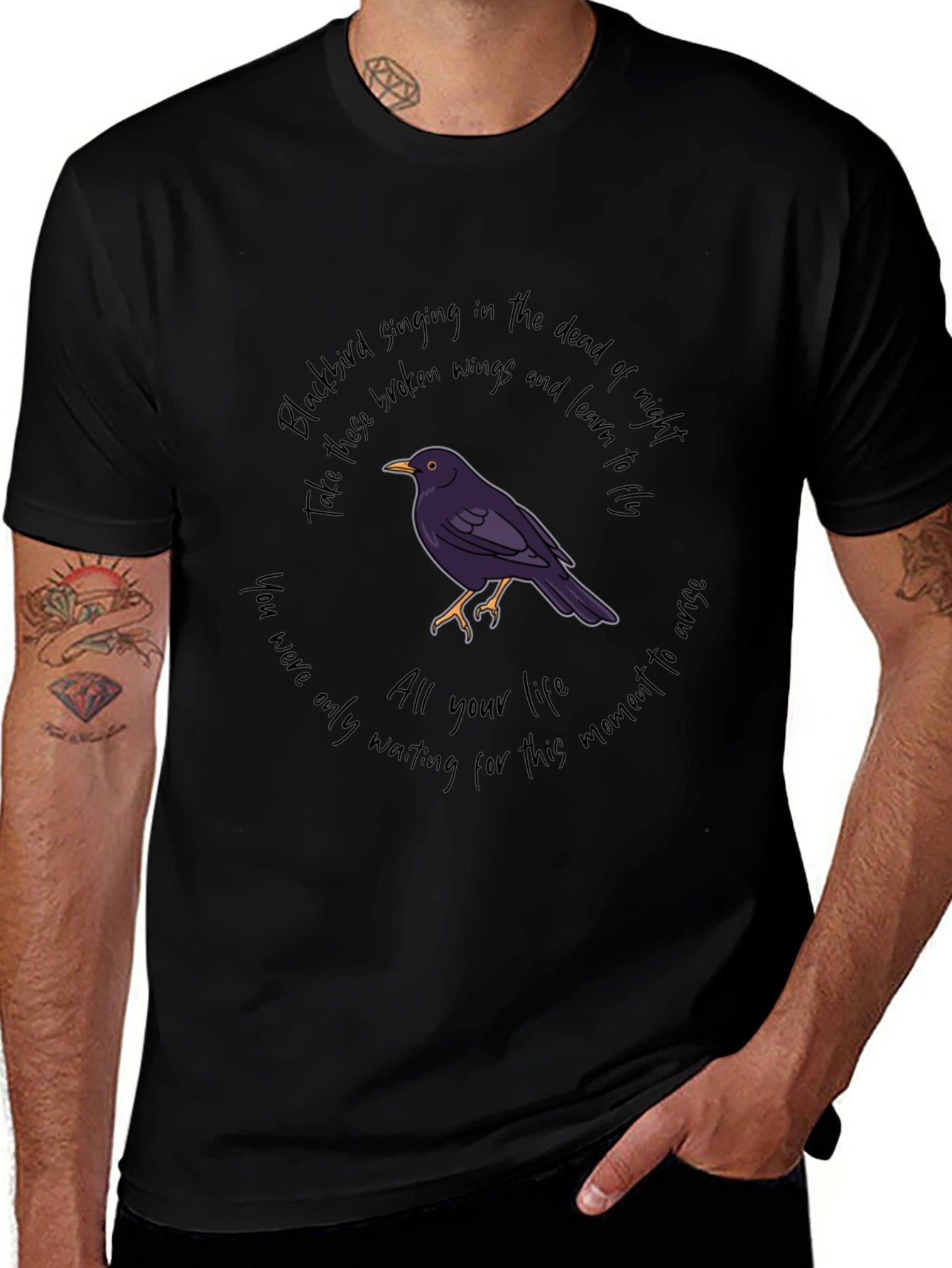 Blackbird Lyric T-Shirt: Motivational Graphic Tee