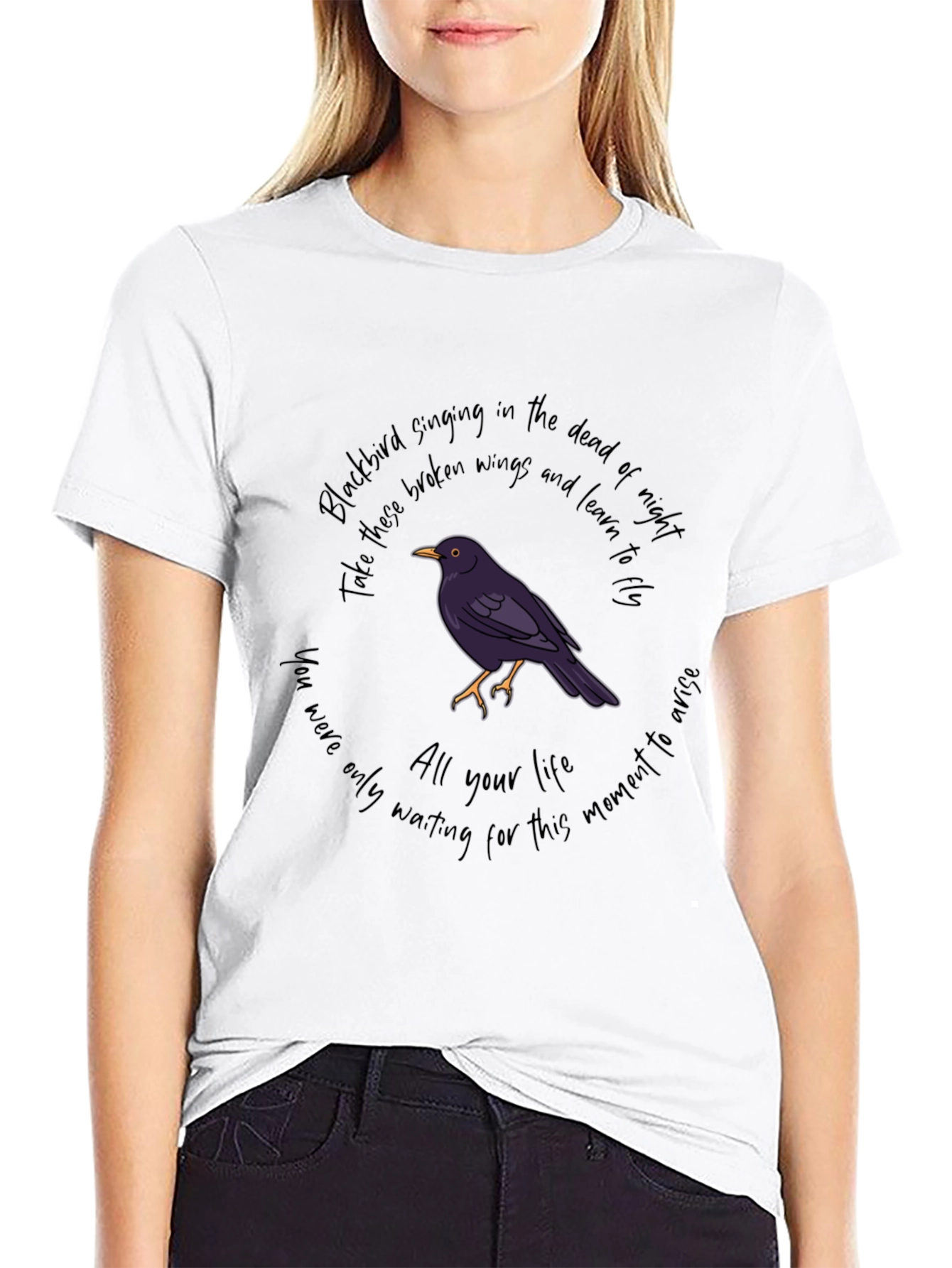 Blackbird Lyric T-Shirt: Motivational Graphic Tee
