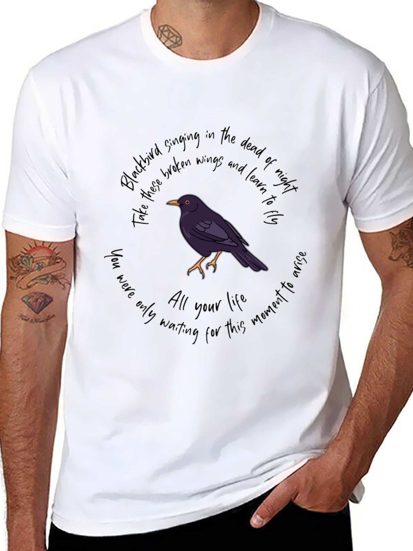 Blackbird Lyric T-Shirt: Motivational Graphic Tee