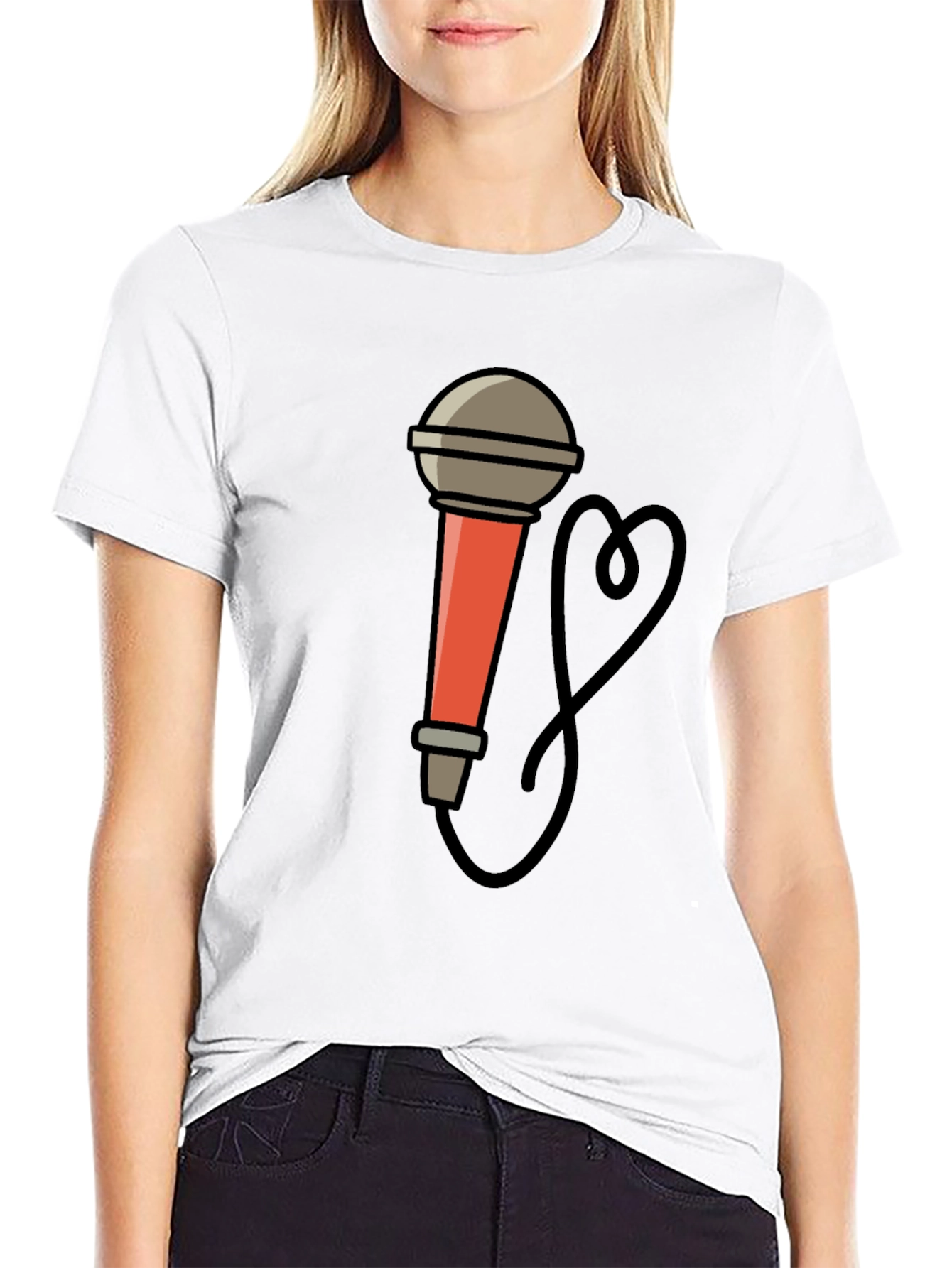 Mic Graphic Tee - Cool Cartoon Microphone Design