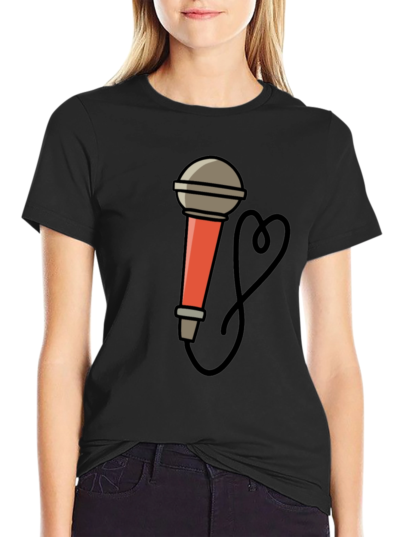 Mic Graphic Tee - Cool Cartoon Microphone Design