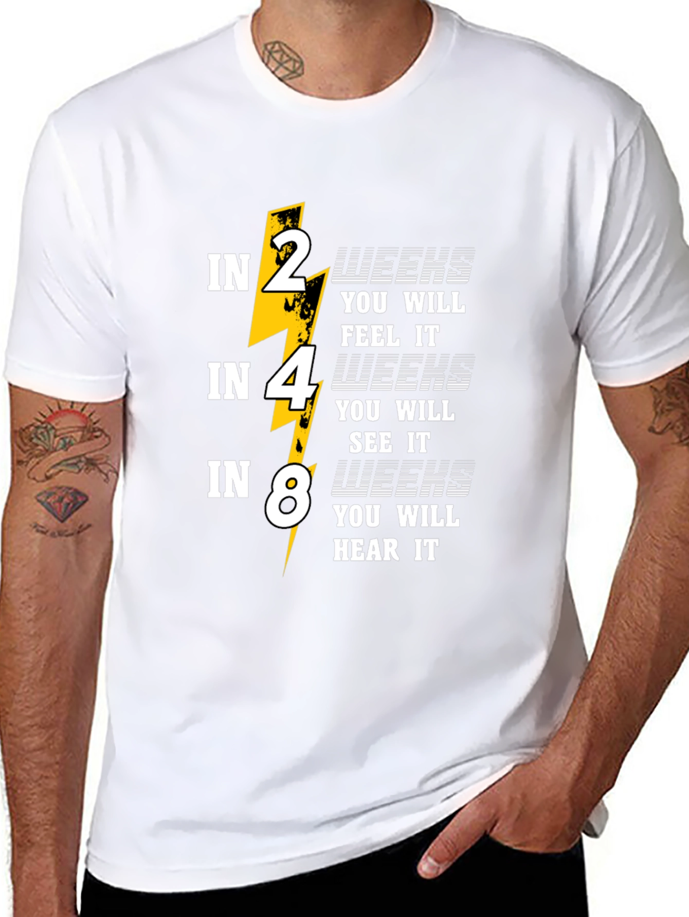 2 4 8 Weeks T-Shirt - Feel See Hear