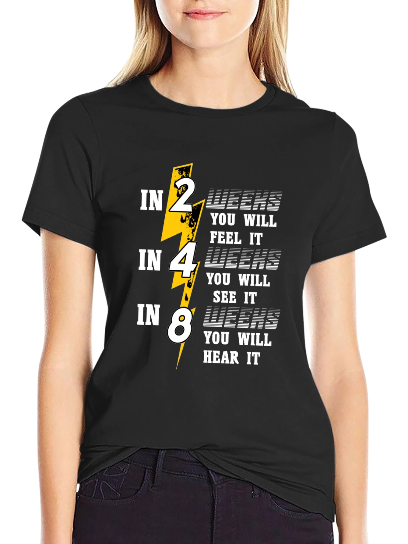2 4 8 Weeks T-Shirt - Feel See Hear