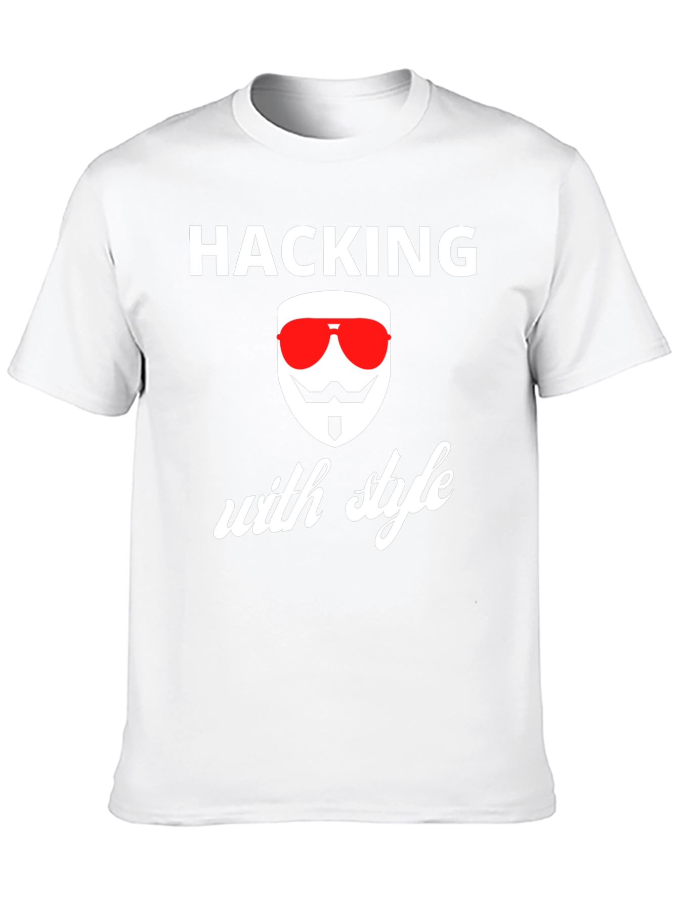 Hacking with Style T-Shirt - Anonymous Mask Graphic Tee