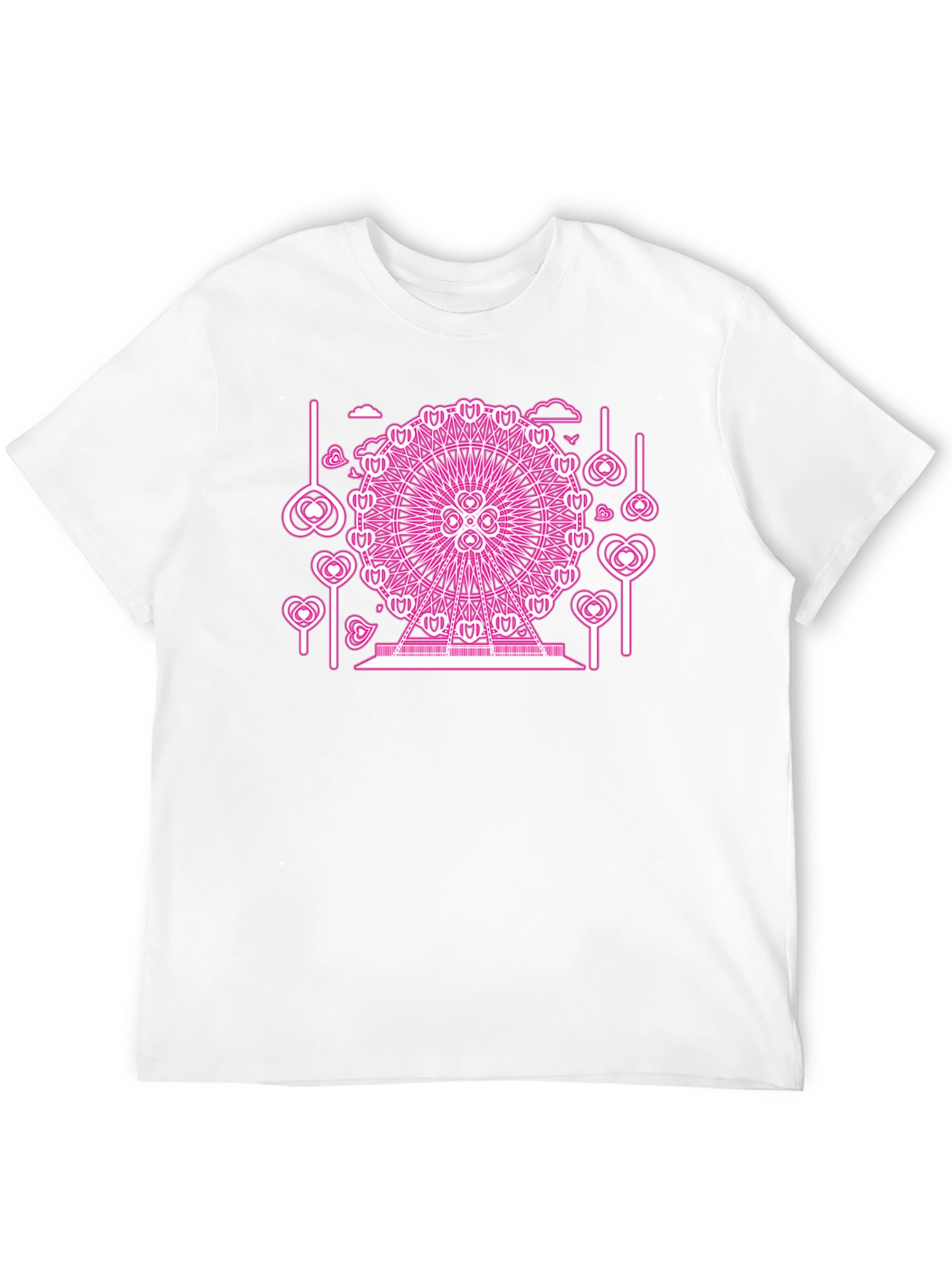 Pink Neon Ferris Wheel Graphic Tee
