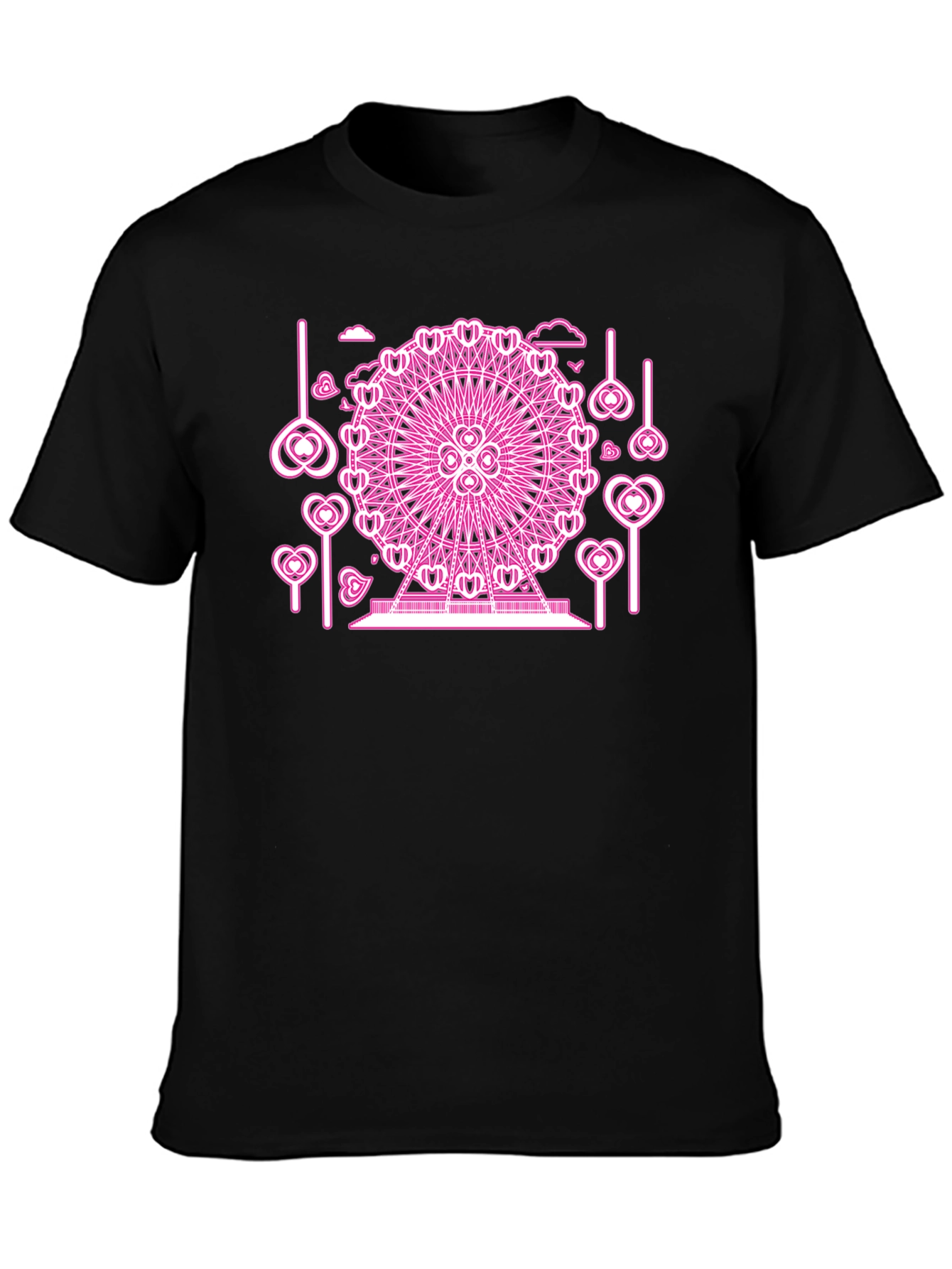 Pink Neon Ferris Wheel Graphic Tee