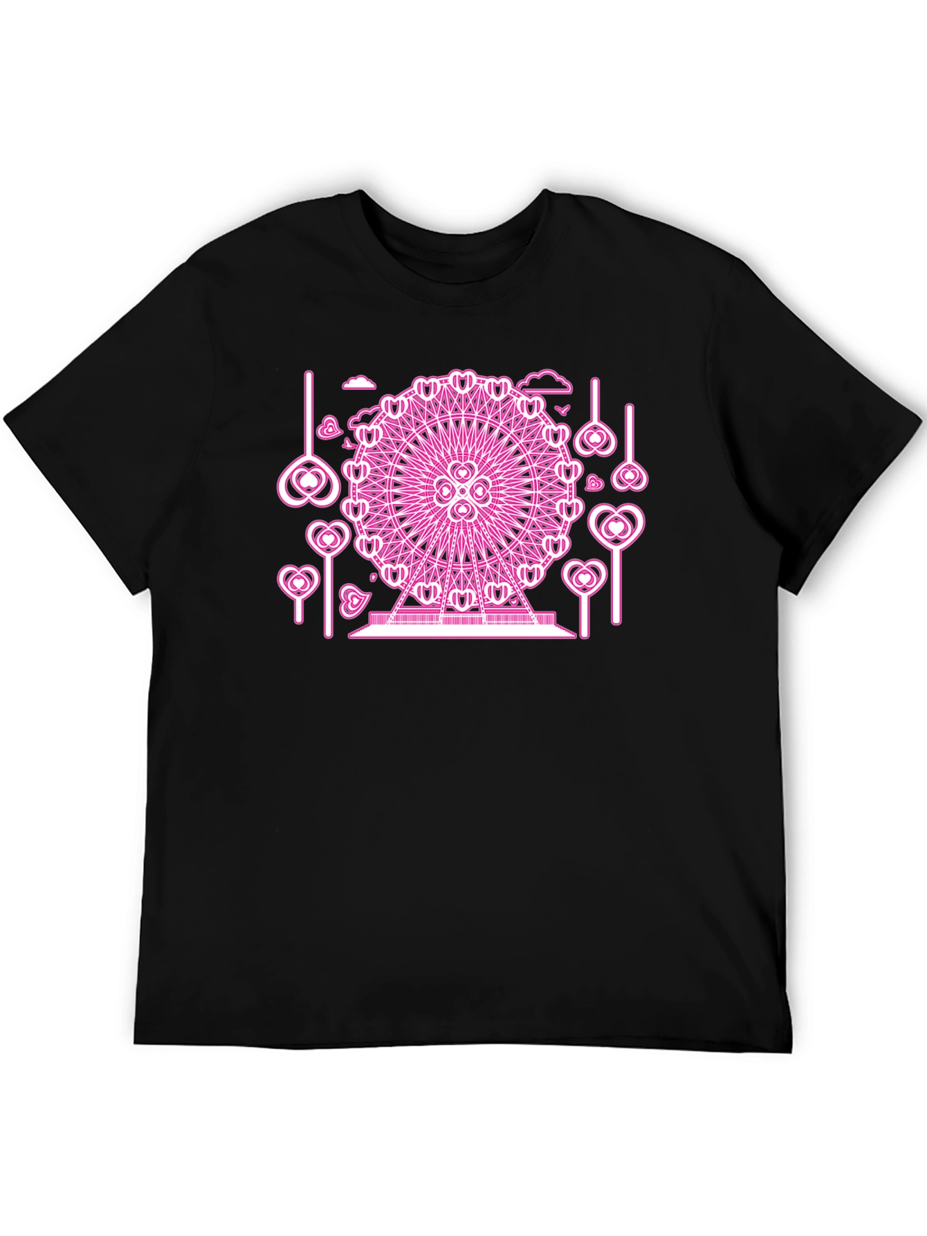 Pink Neon Ferris Wheel Graphic Tee