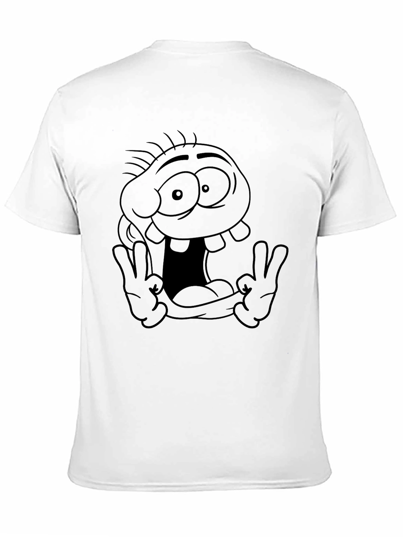 Cartoon Character Graphic Tee - Black