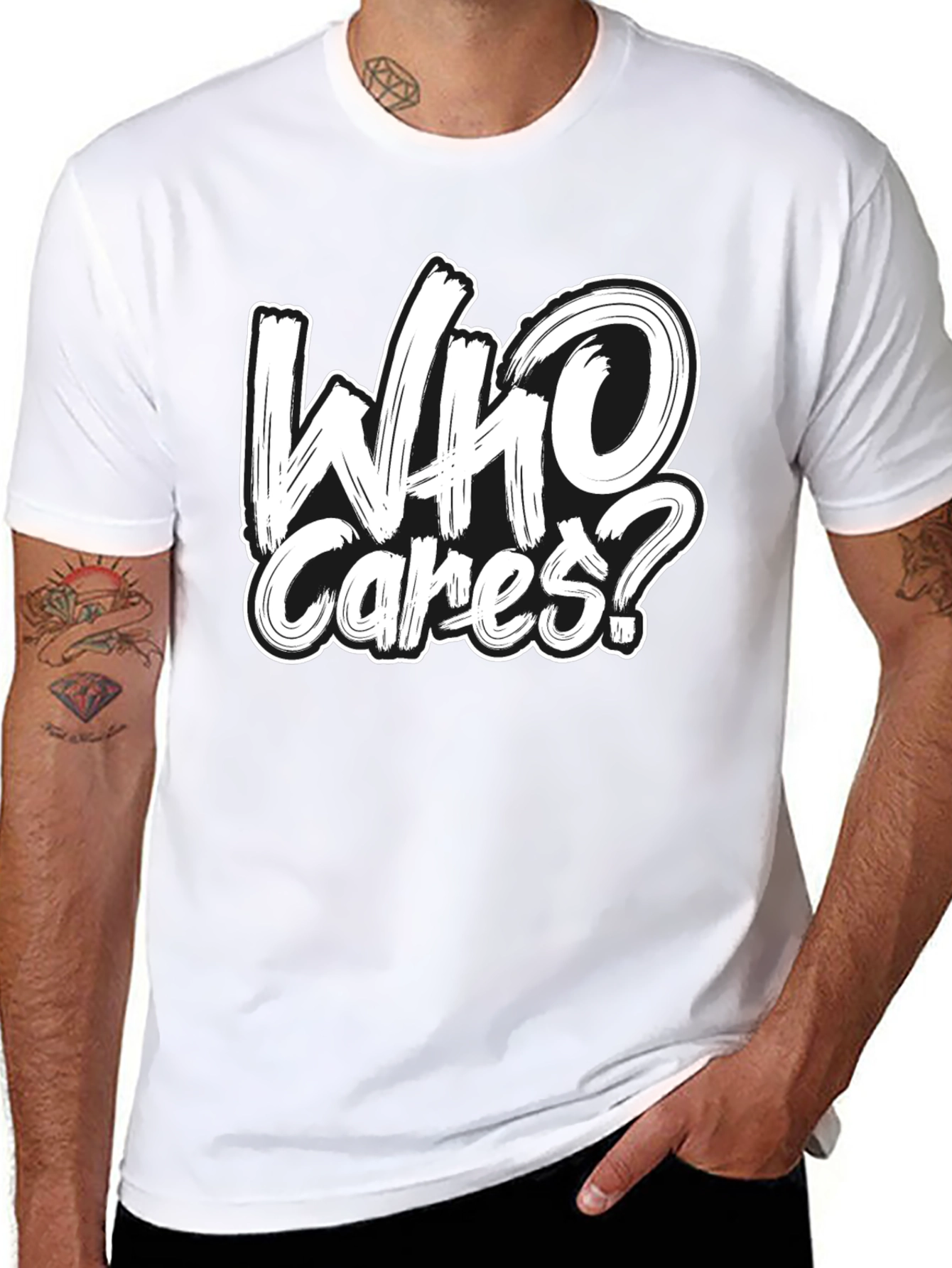 Who Cares? Graphic Black T-Shirt