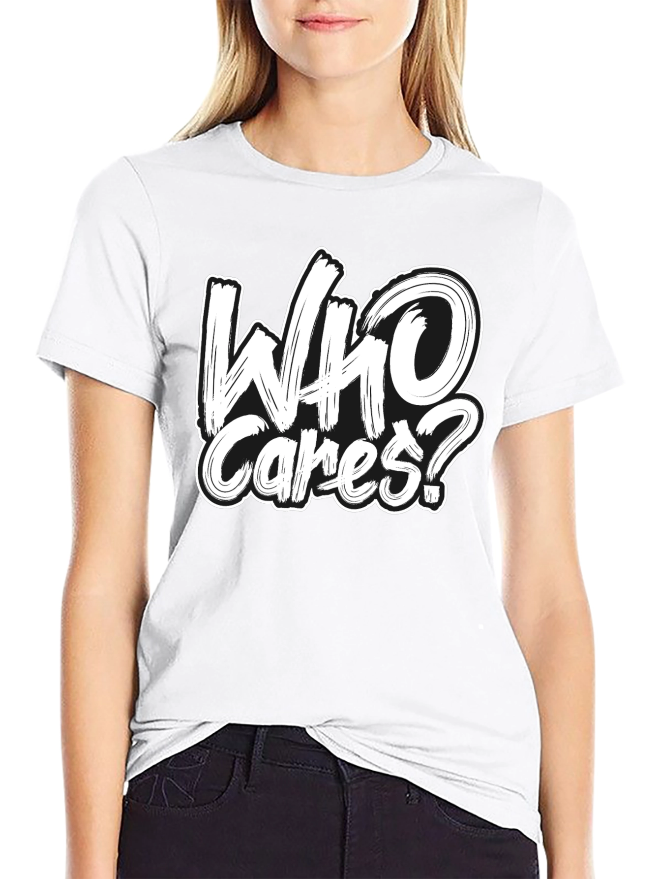 Who Cares? Graphic Black T-Shirt
