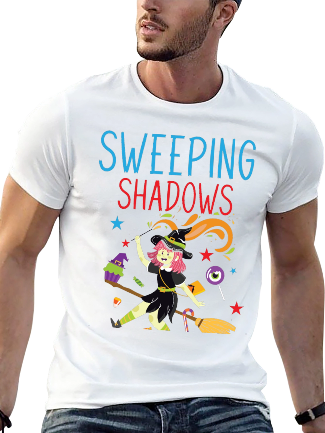 Sweeping Shadows Halloween Witch T-Shirt