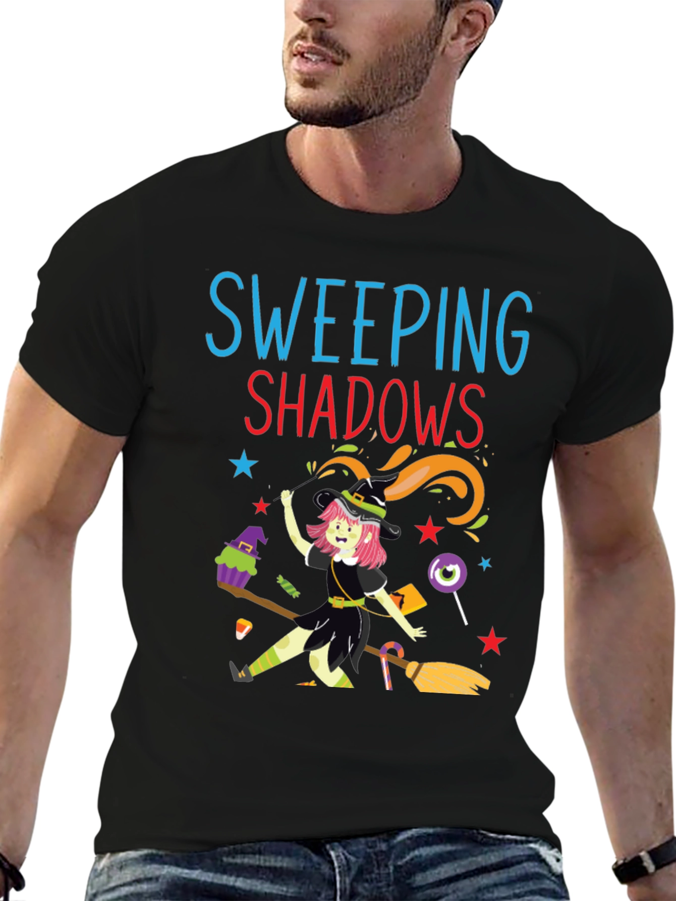 Sweeping Shadows Halloween Witch T-Shirt