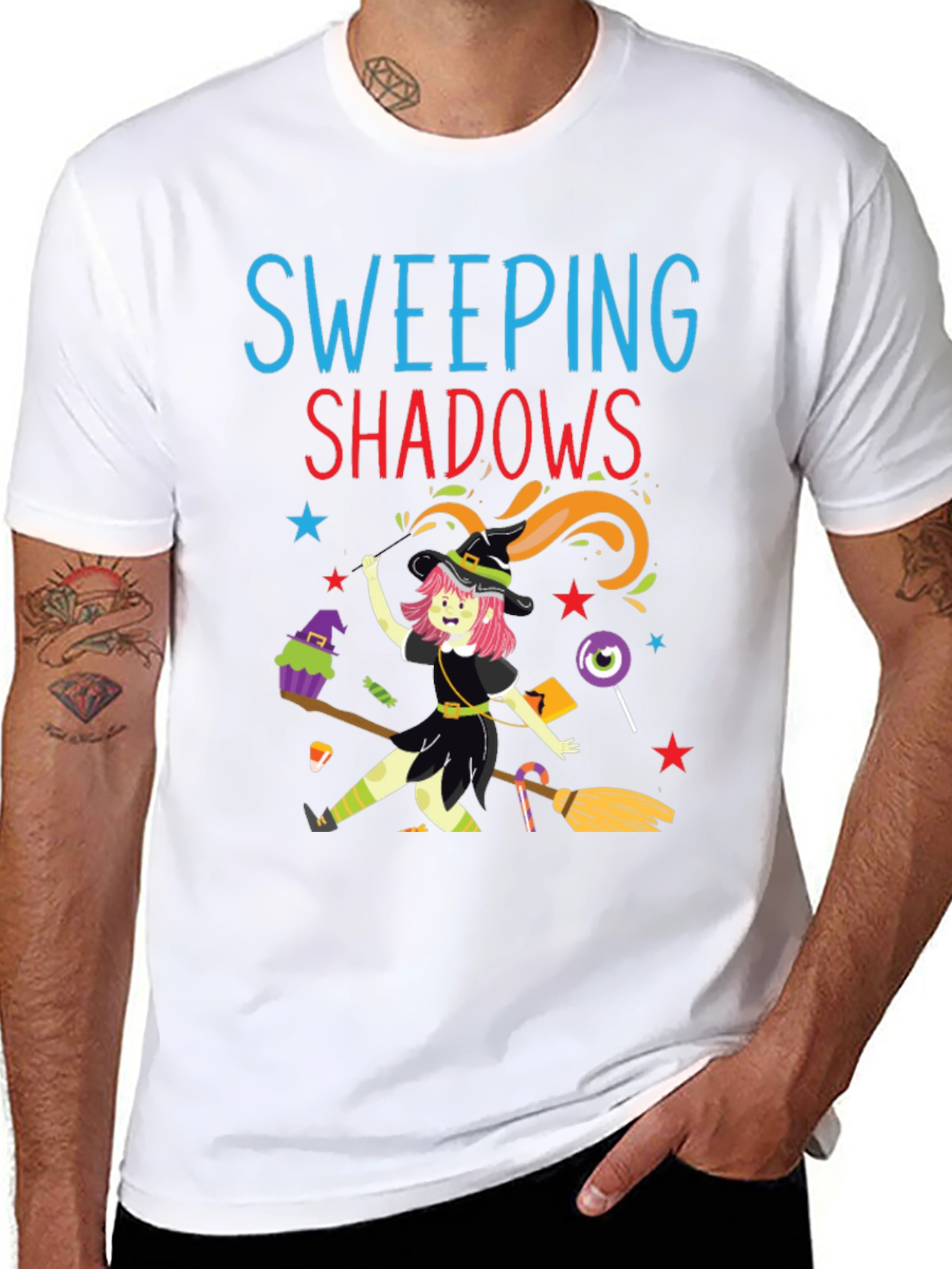 Sweeping Shadows Halloween Witch T-Shirt