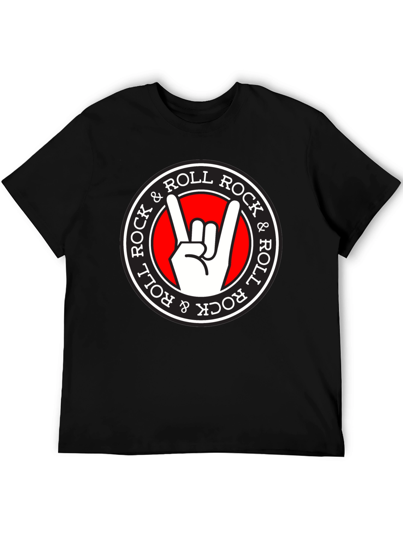 Rock & Roll Hand Sign Black T-Shirt