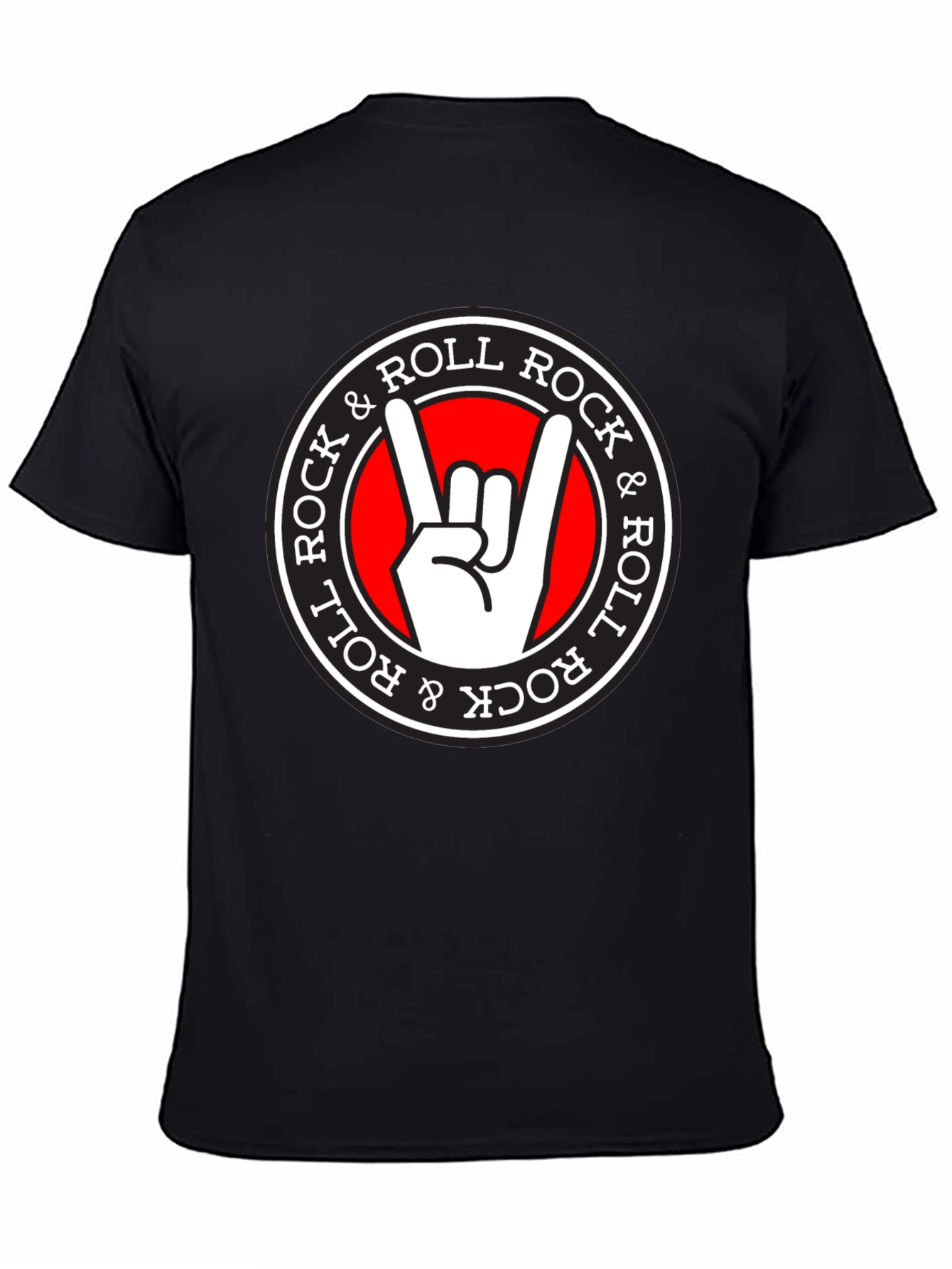 Rock & Roll Hand Sign Black T-Shirt