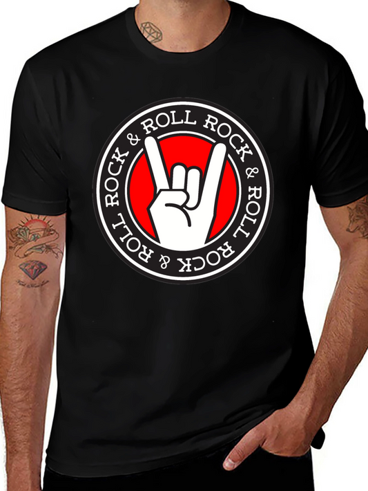 Rock & Roll Hand Sign Black T-Shirt