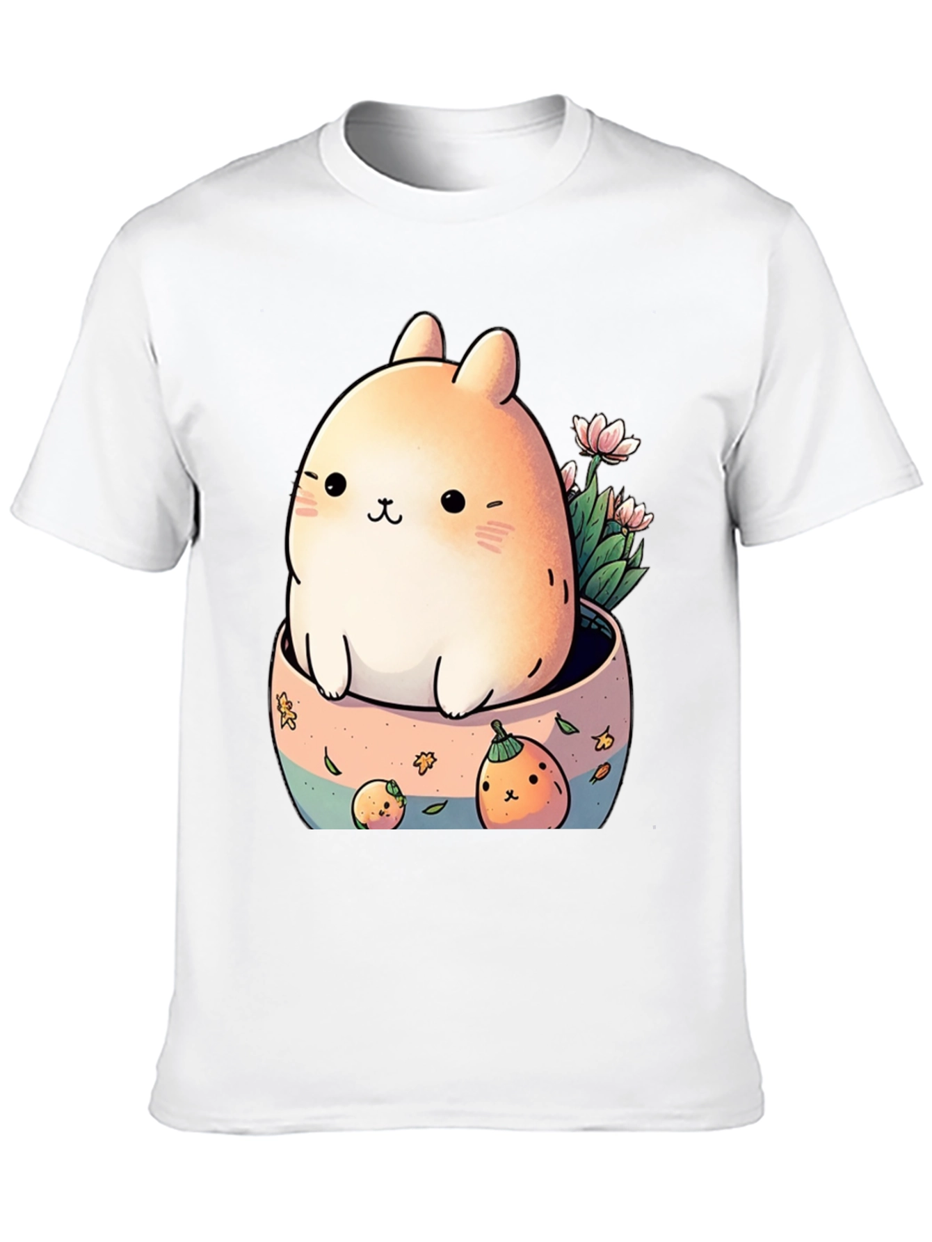 Cute Kawaii Bunny in Pot Graphic Tee