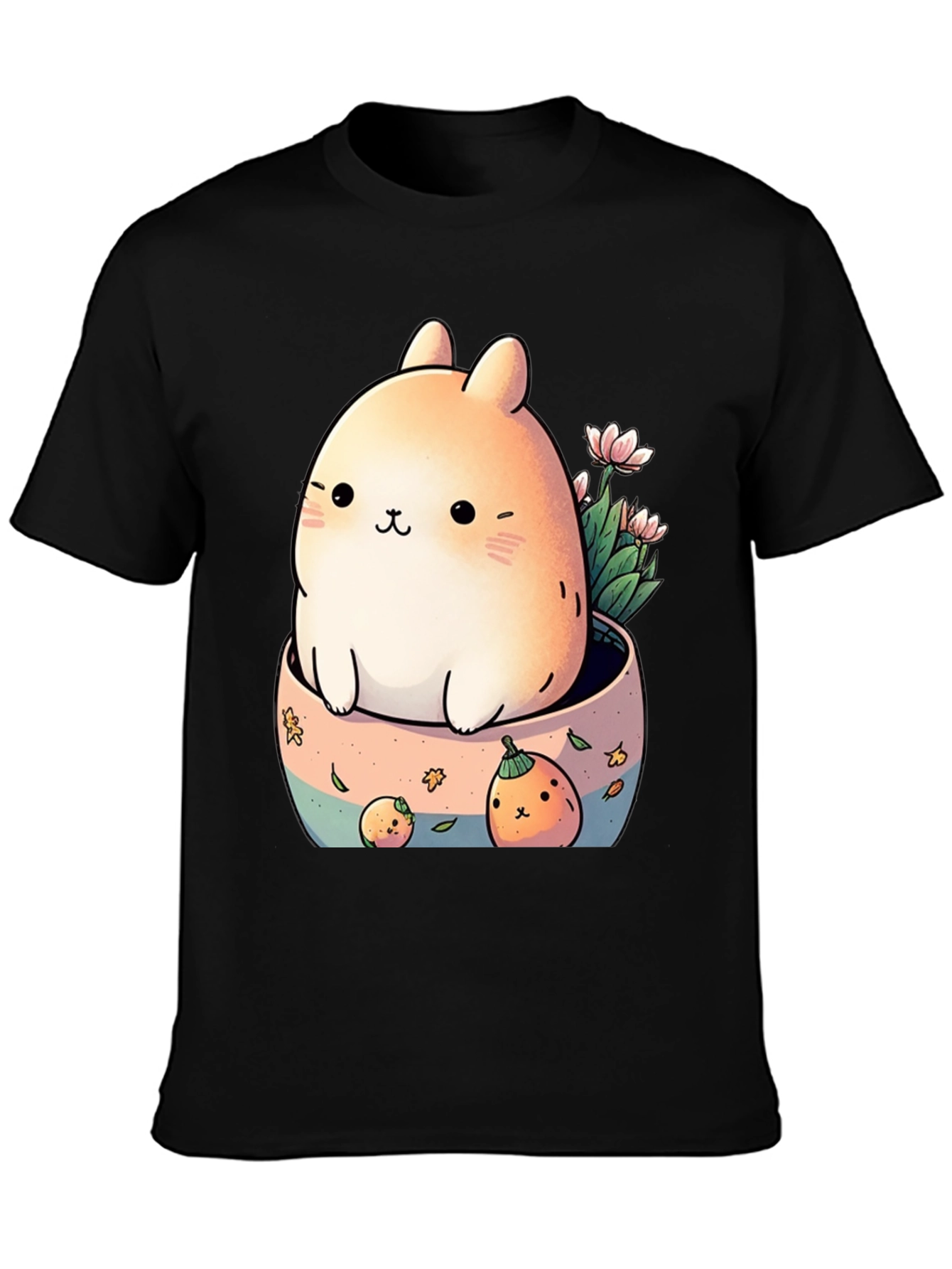 Cute Kawaii Bunny in Pot Graphic Tee