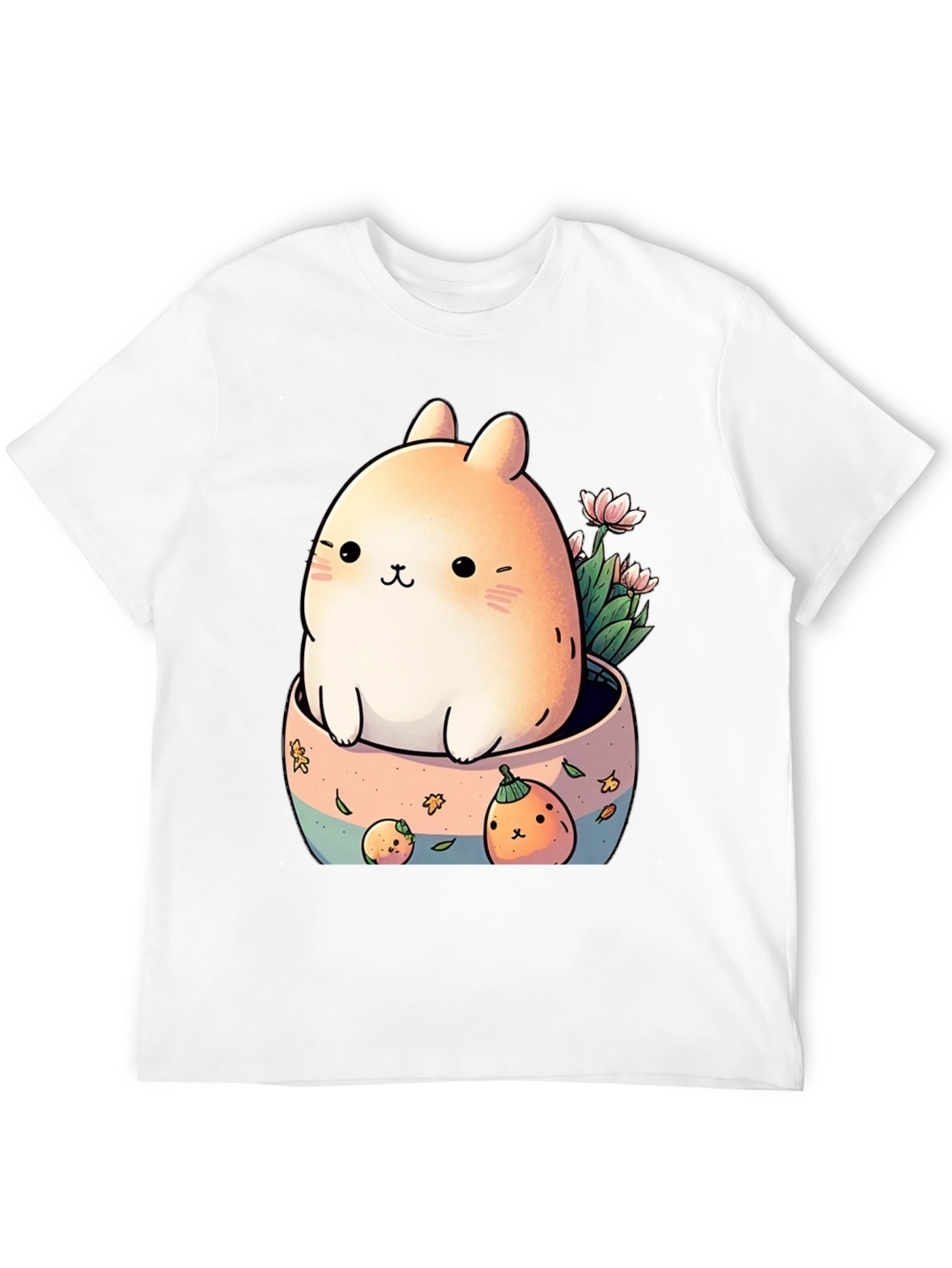 Cute Kawaii Bunny in Pot Graphic Tee