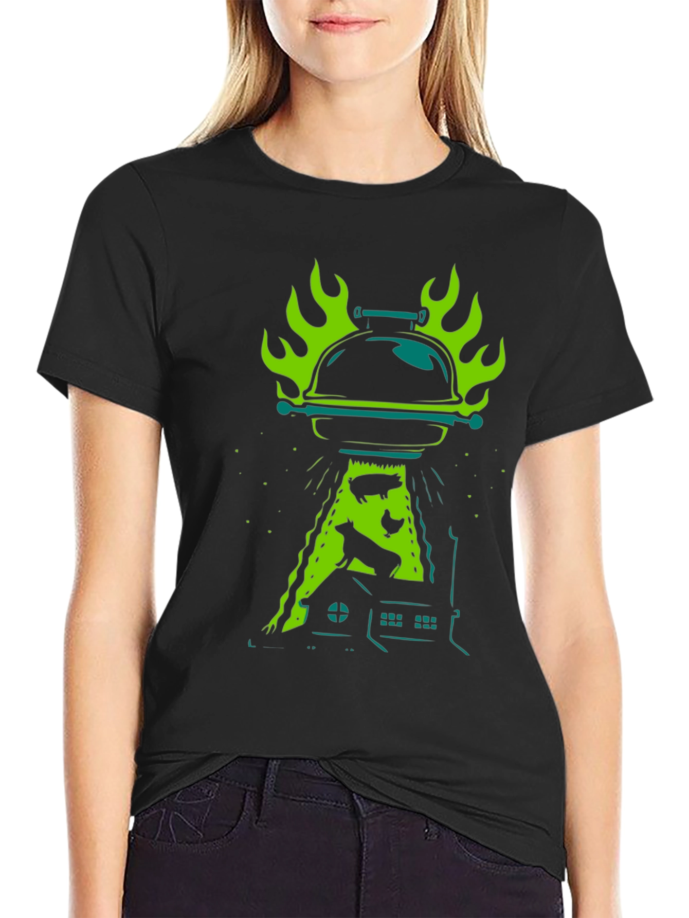 BBQ Alien Abduction Graphic Tee
