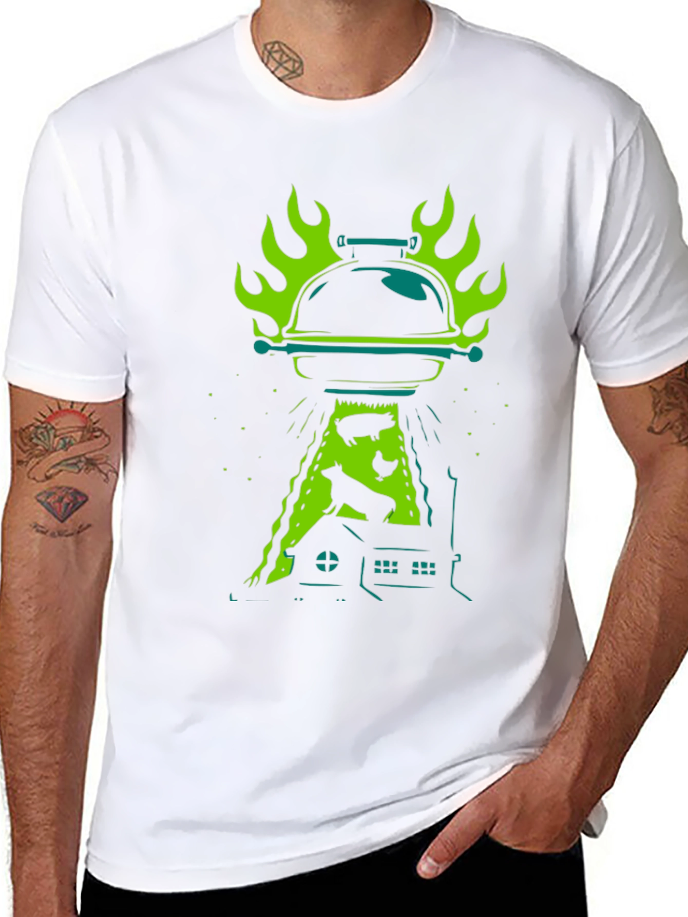 BBQ Alien Abduction Graphic Tee