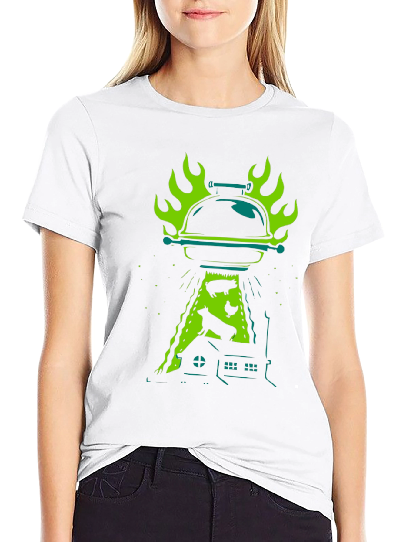 BBQ Alien Abduction Graphic Tee