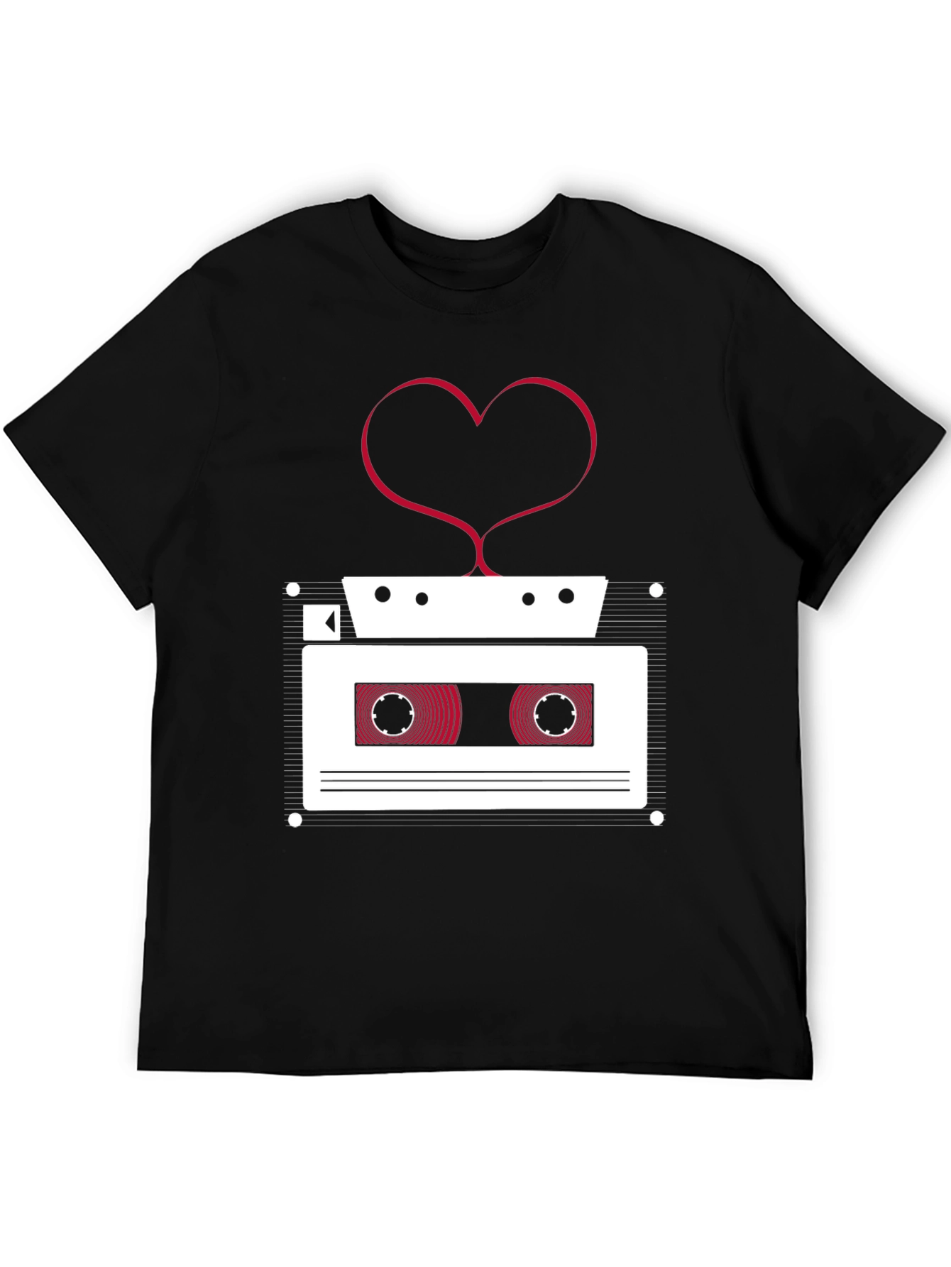 Retro Cassette Tape Heart T-Shirt - Music Lover Tee