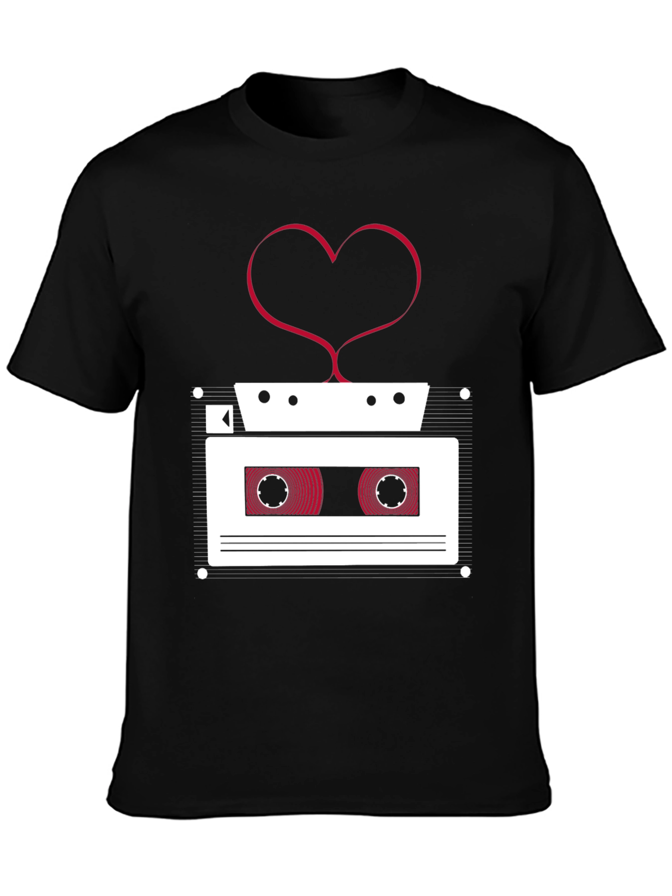Retro Cassette Tape Heart T-Shirt - Music Lover Tee
