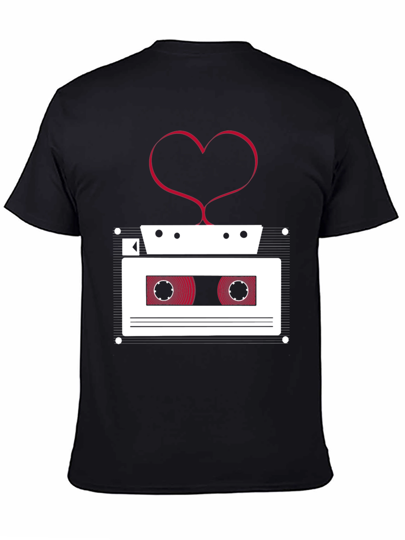 Retro Cassette Tape Heart T-Shirt - Music Lover Tee