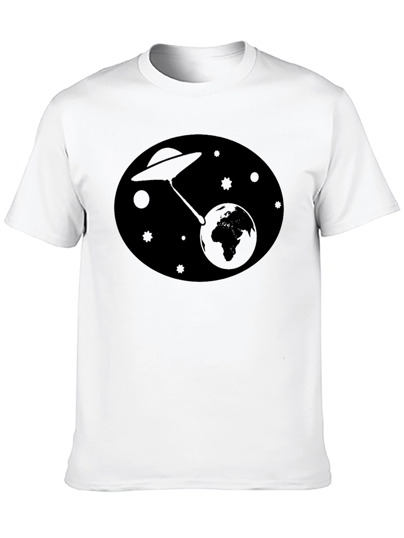 UFO Abduction Graphic Black T-Shirt