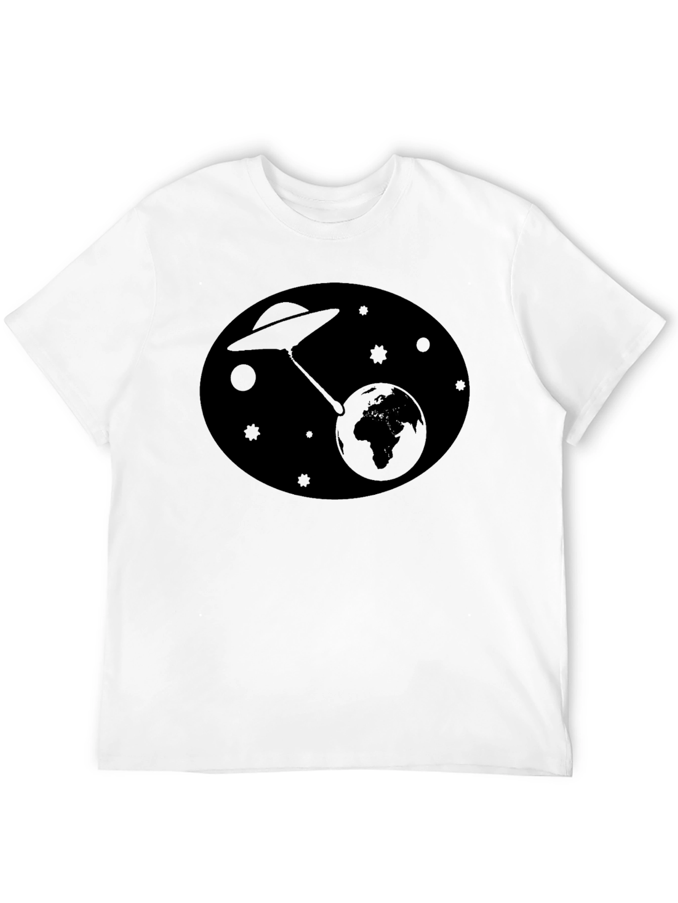 UFO Abduction Graphic Black T-Shirt