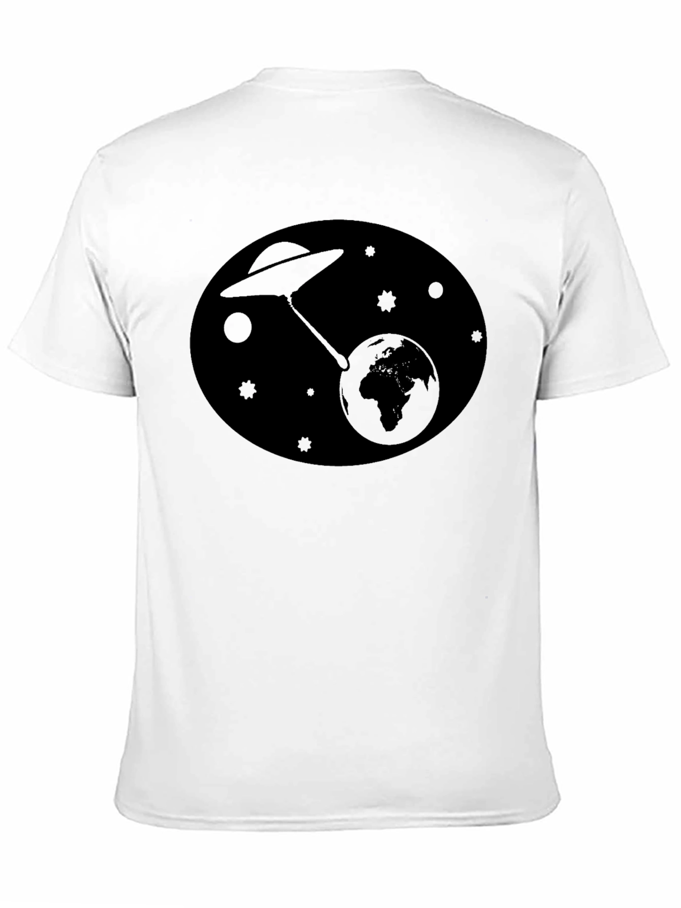 UFO Abduction Graphic Black T-Shirt
